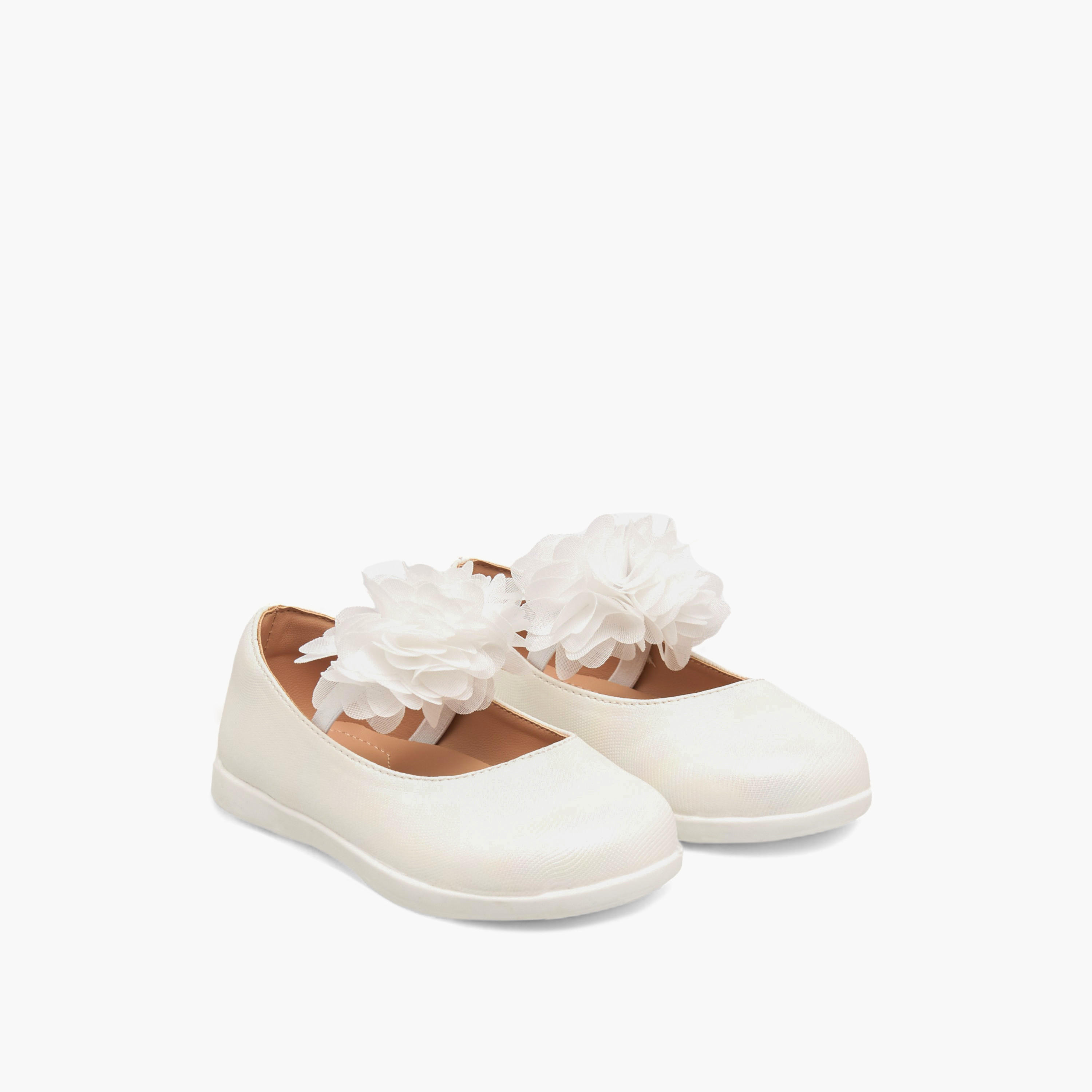حذاء ماري جين مزين بأزهار مع حزام مطاطي من بيرفيت-girls-shoes-maryjanes-image-1