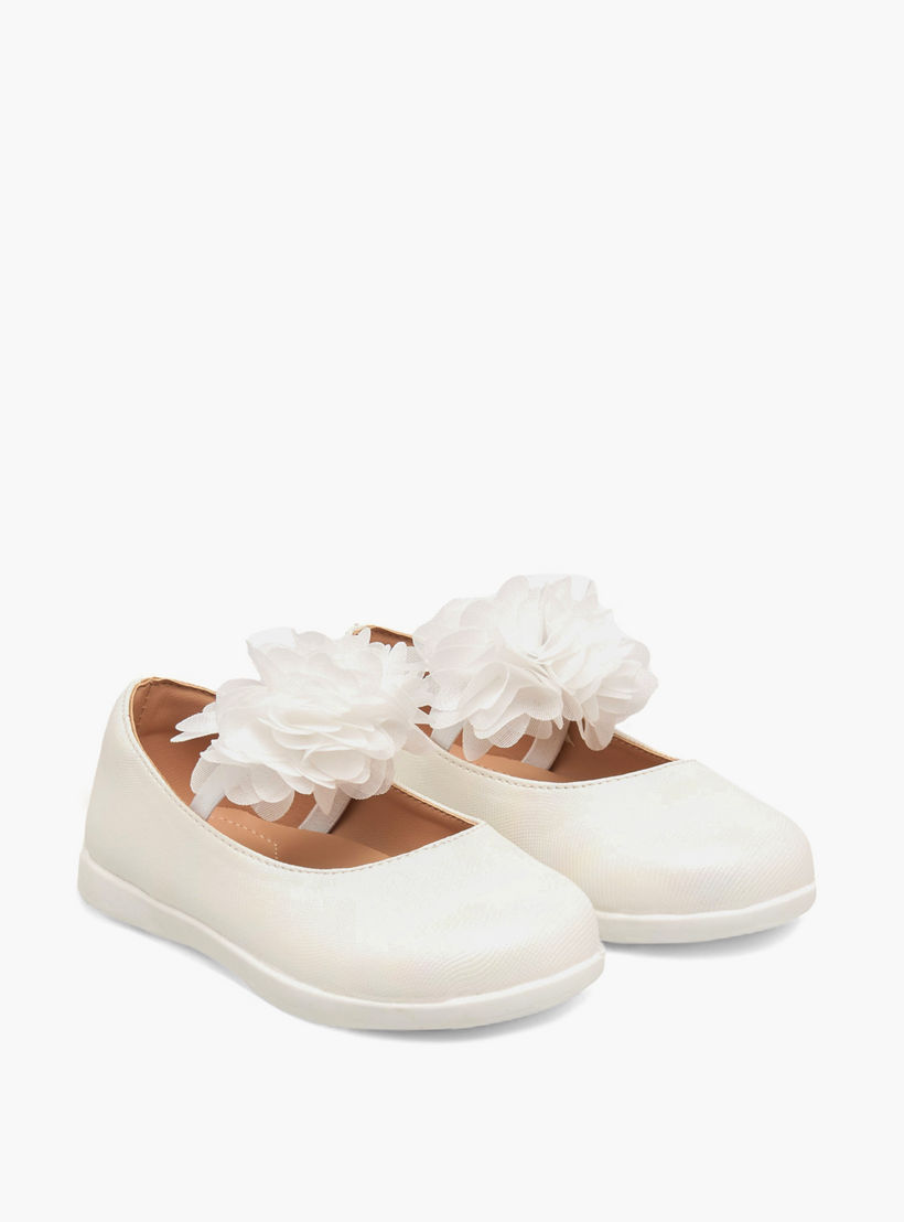 حذاء ماري جين مزين بأزهار مع حزام مطاطي من بيرفيت-girls-shoes-maryjanes-image-1
