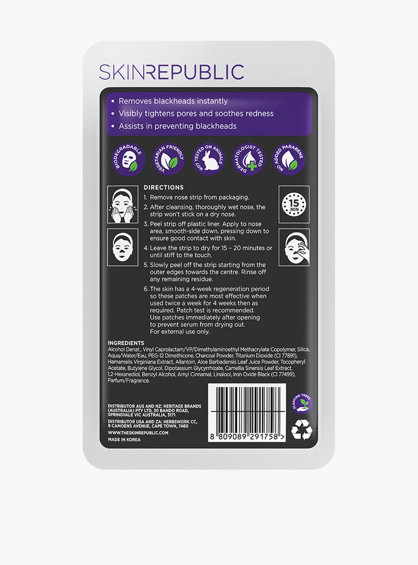 Skin Republic Charcoal Nose Strip deep cleansing, Removes Blackheads Instantly (6 Strips) -beautyandpersonalcare-skin-masks-masksandpeels-image-2