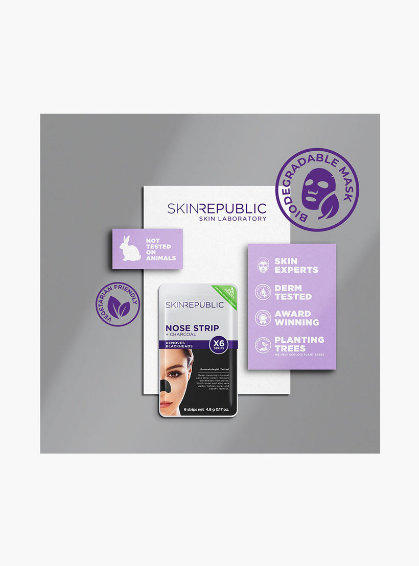 Skin Republic Charcoal Nose Strip deep cleansing, Removes Blackheads Instantly (6 Strips) -beautyandpersonalcare-skin-masks-masksandpeels-image-3