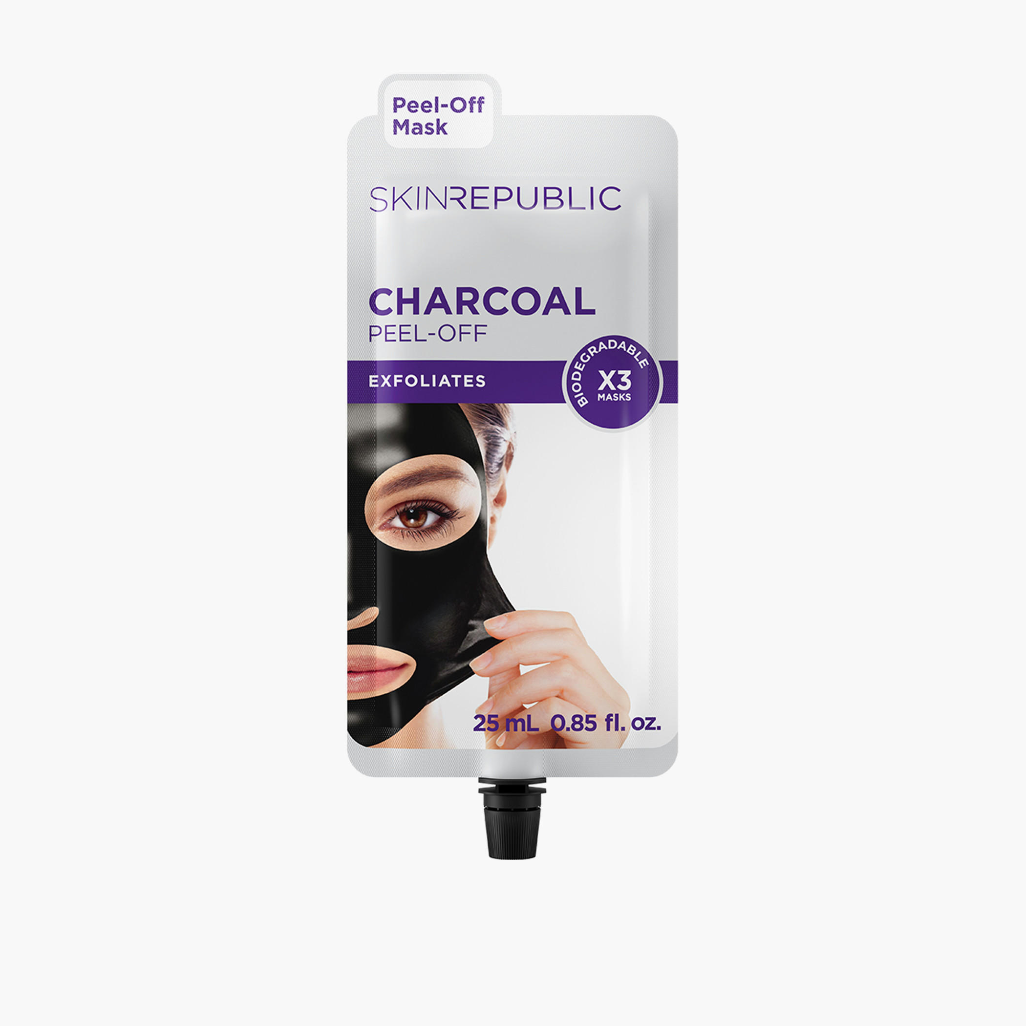 Skin Republic Charcoal Peel-Off cleansing Face Mask Sheet, Exfoliates and removes blackheads 25ml (3 Applications)-beautyandpersonalcare-kbeauty-skin-masks-sheetmask-image-1
