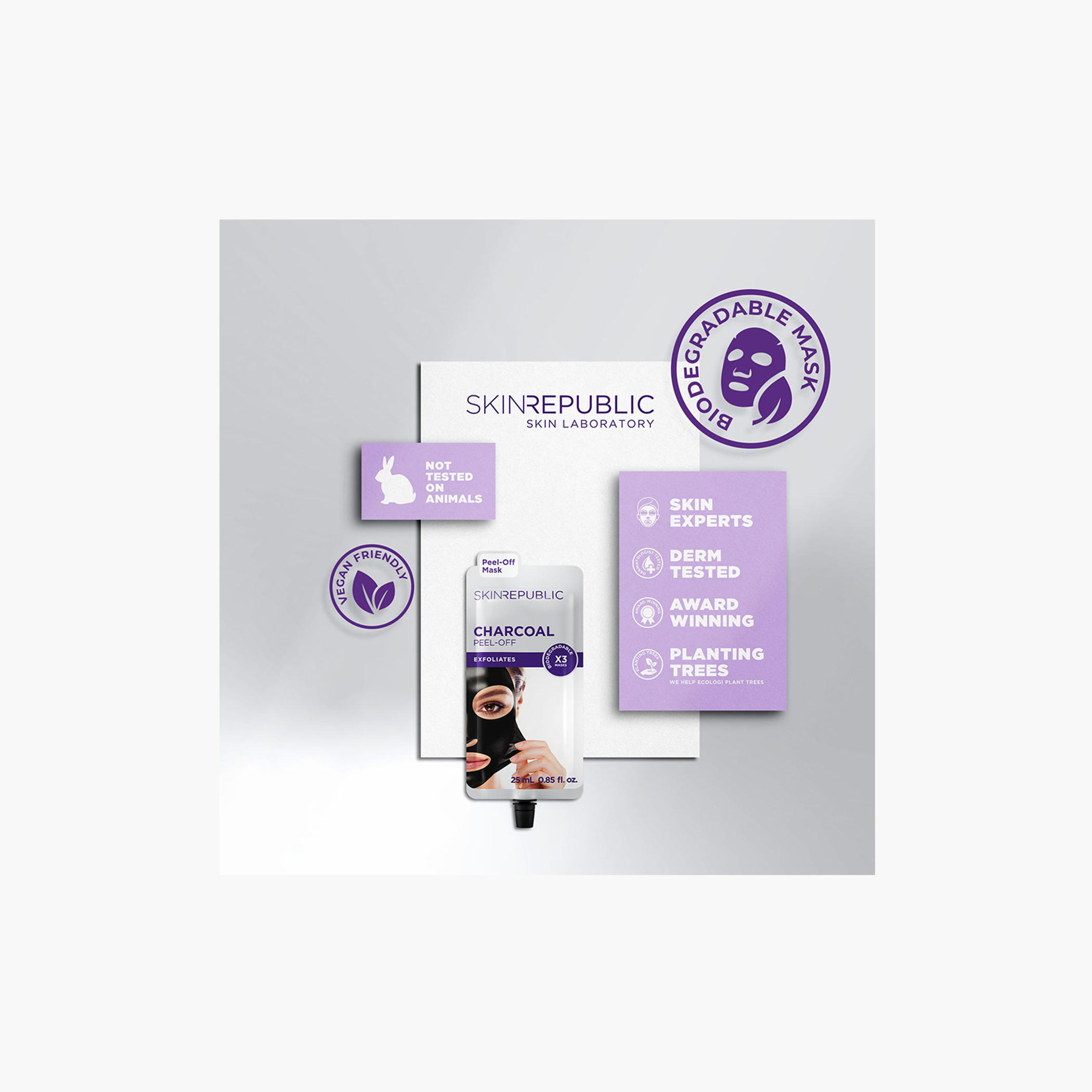 Skin Republic Charcoal Peel-Off cleansing Face Mask Sheet, Exfoliates and removes blackheads 25ml (3 Applications)-beautyandpersonalcare-kbeauty-skin-masks-sheetmask-image-3
