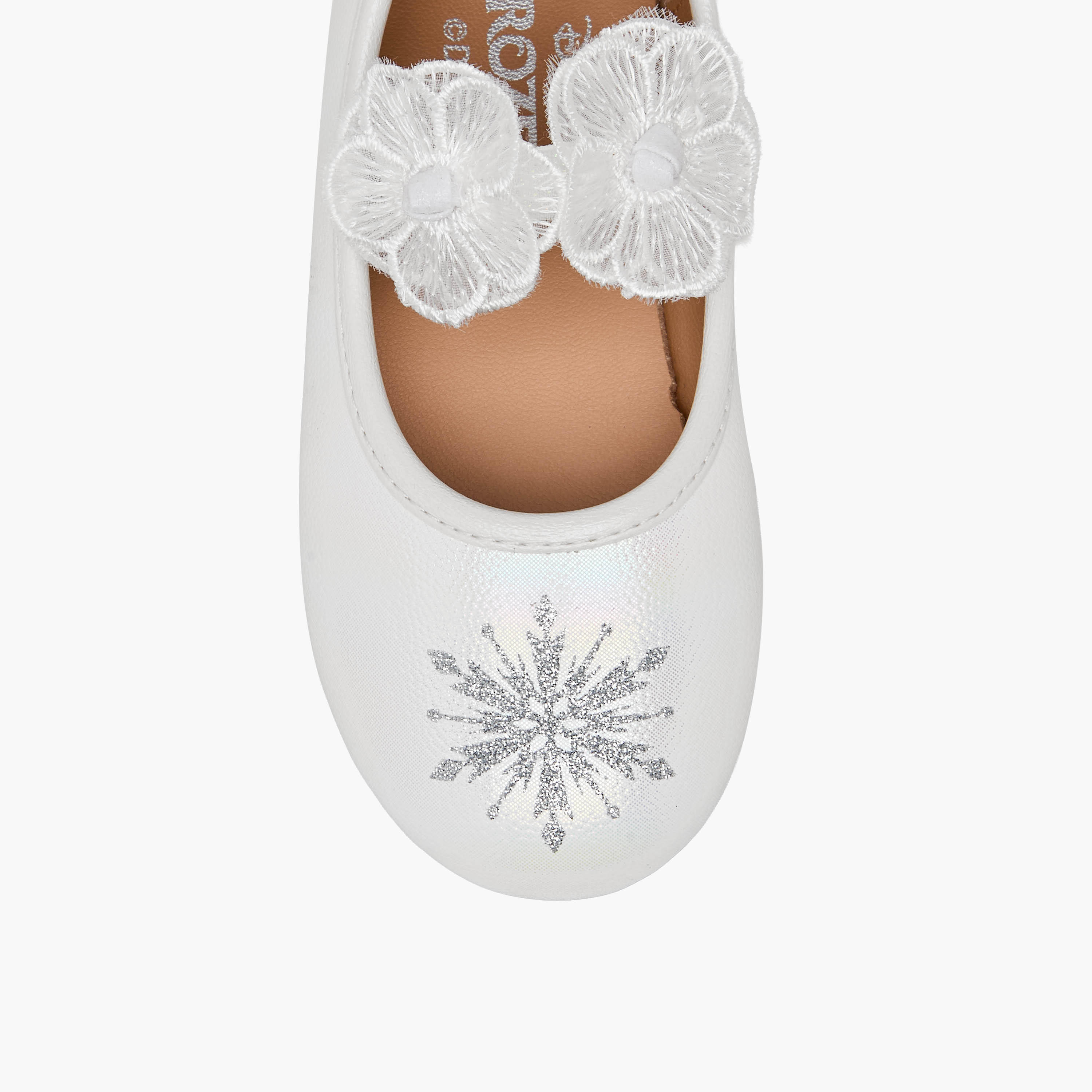 Disney Girls Frozen Snowflake Print Ballerina Shoes-girls-shoes-ballerinas-image-4