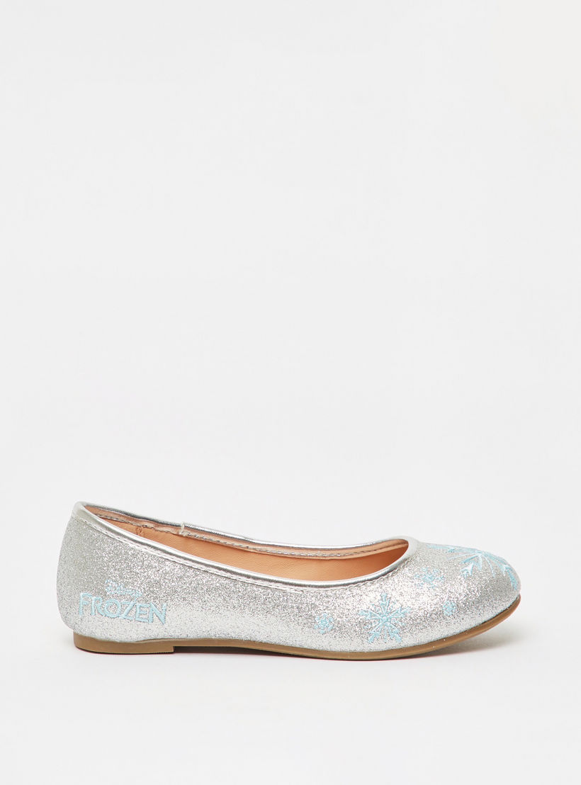حذاء باليرينا سهل الارتداء بتصميم فروزن وتفاصيل جليتر من ديزني-girls-shoes-ballerinas-image-1
