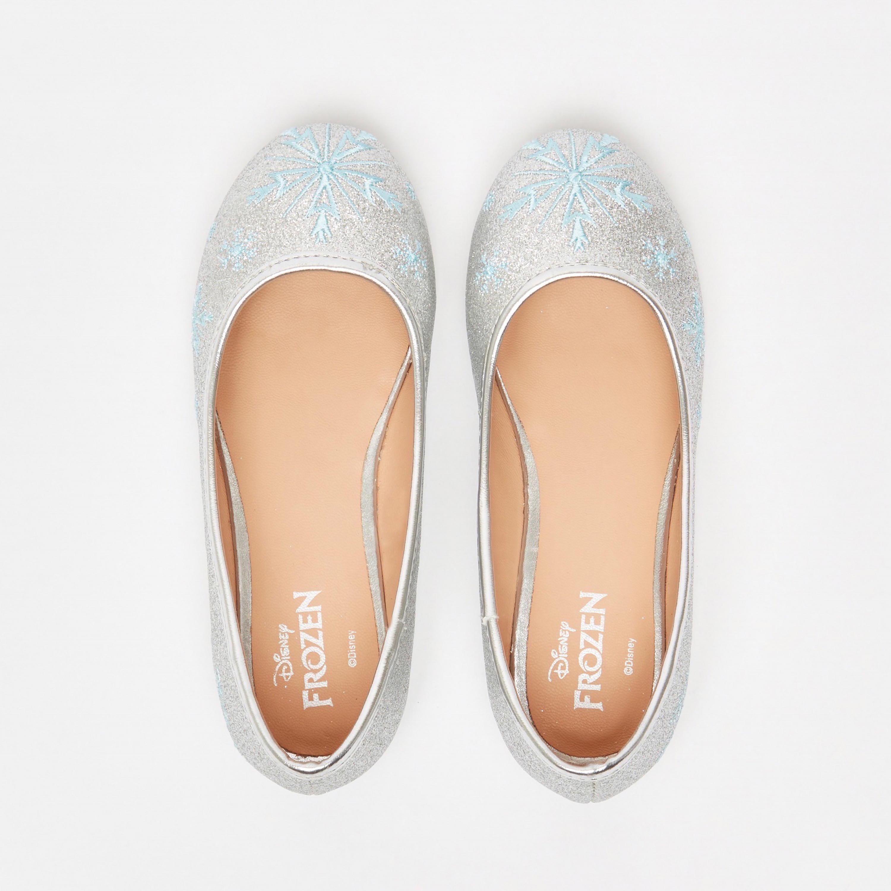 حذاء باليرينا سهل الارتداء بتصميم فروزن وتفاصيل جليتر من ديزني-girls-shoes-ballerinas-image-5