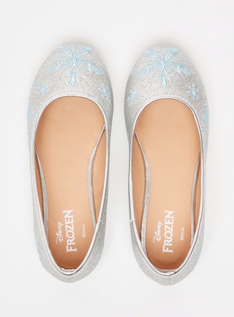 حذاء باليرينا سهل الارتداء بتصميم فروزن وتفاصيل جليتر من ديزني-girls-shoes-ballerinas-image-5