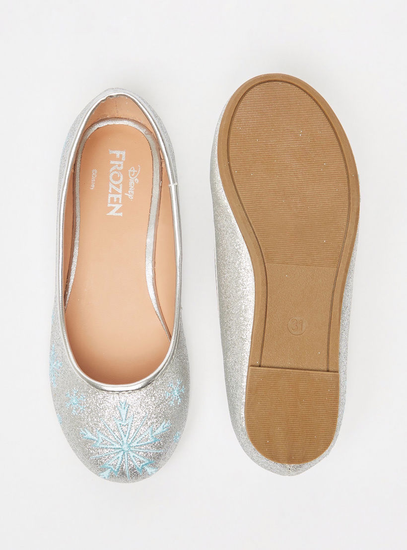 حذاء باليرينا سهل الارتداء بتصميم فروزن وتفاصيل جليتر من ديزني-girls-shoes-ballerinas-image-6
