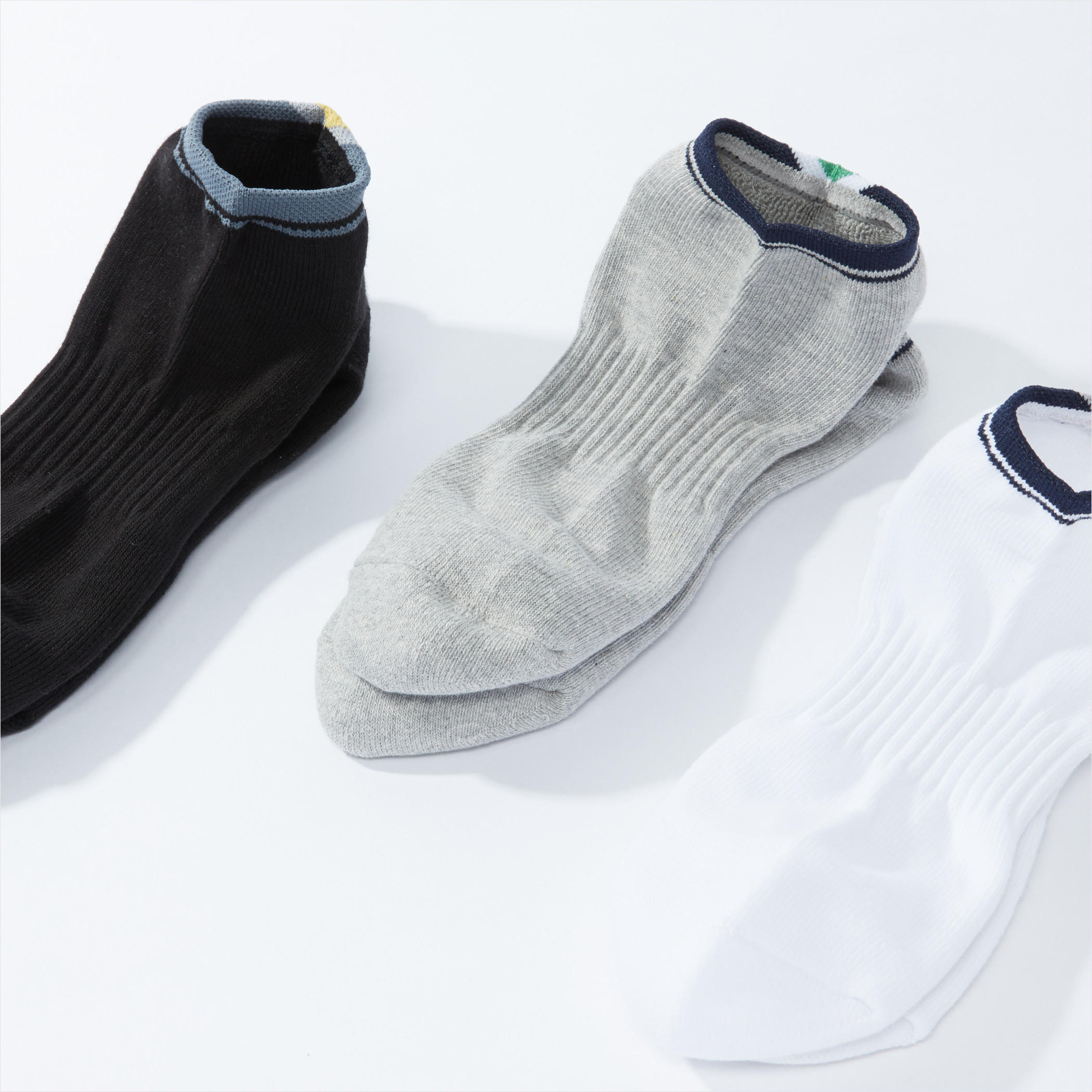 جوارب مضلعة بطول الكاحل - طقم 3 أزواج-men-socks-image-1