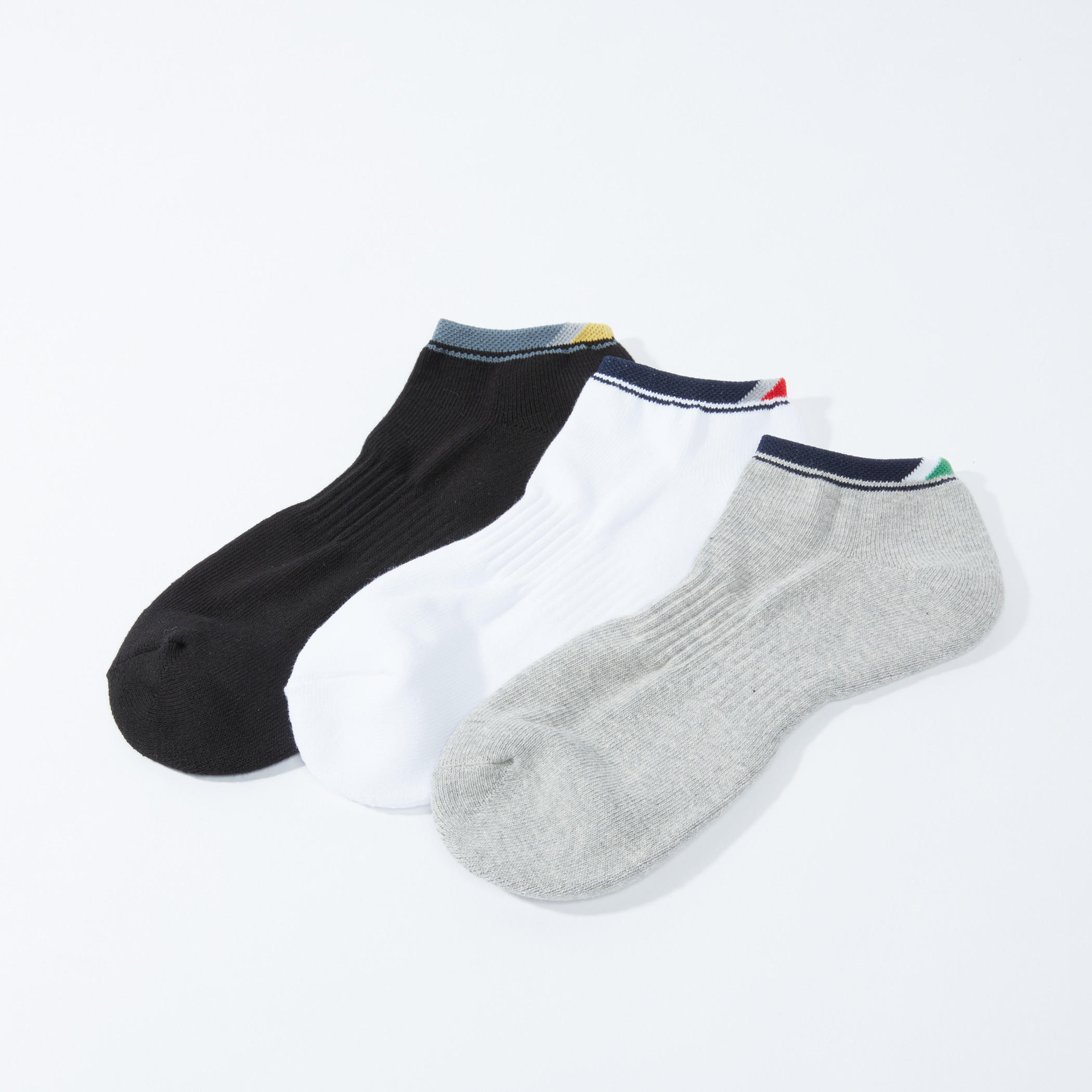 جوارب مضلعة بطول الكاحل - طقم 3 أزواج-men-socks-image-2
