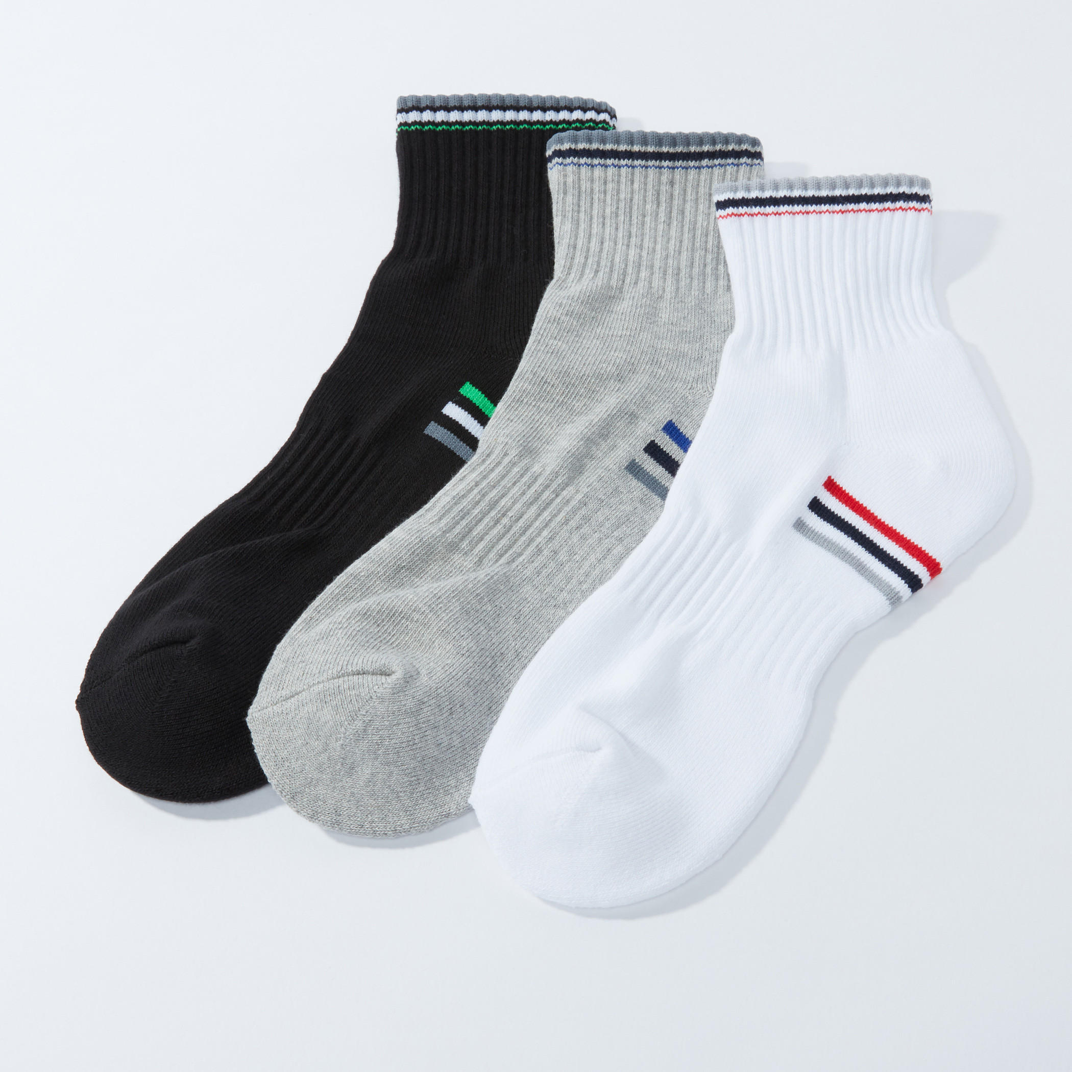 جوارب مضلعة بطول الكاحل - طقم 3 أزواج-men-socks-image-2
