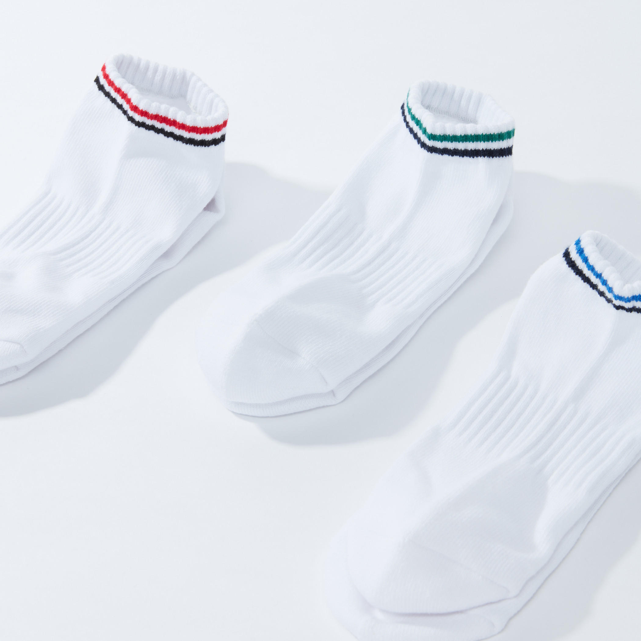 جوارب مضلعة بطول الكاحل - طقم 3 أزواج-men-socks-image-1