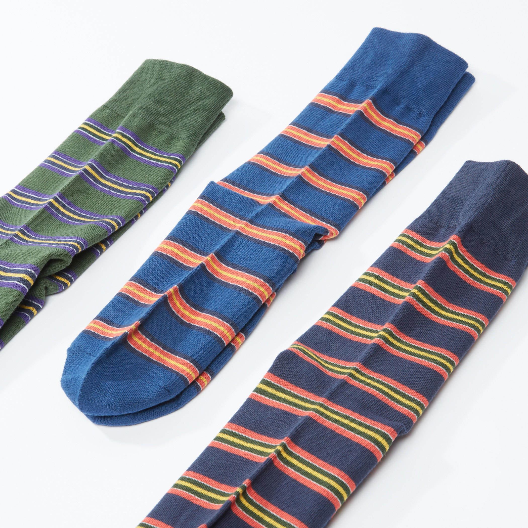 جوارب مقلمة بطول متوسط - طقم من 3 أزواج-men-socks-image-3