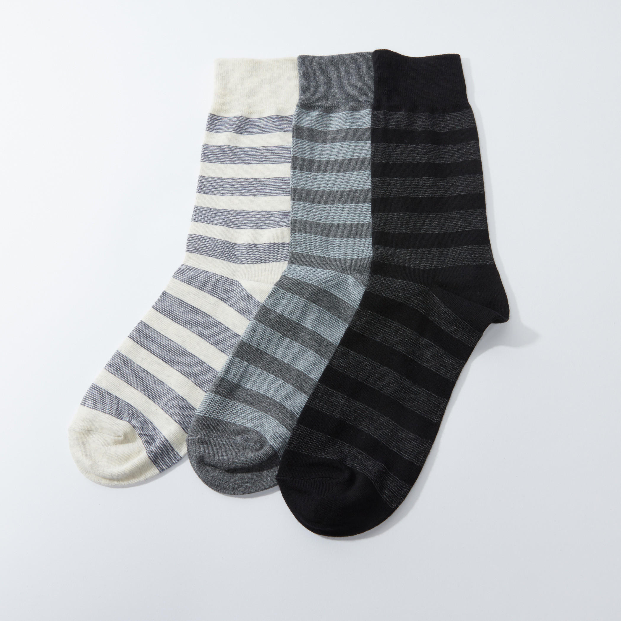 جوارب مقلمة بطول متوسط - طقم من 3 أزواج-men-socks-image-3