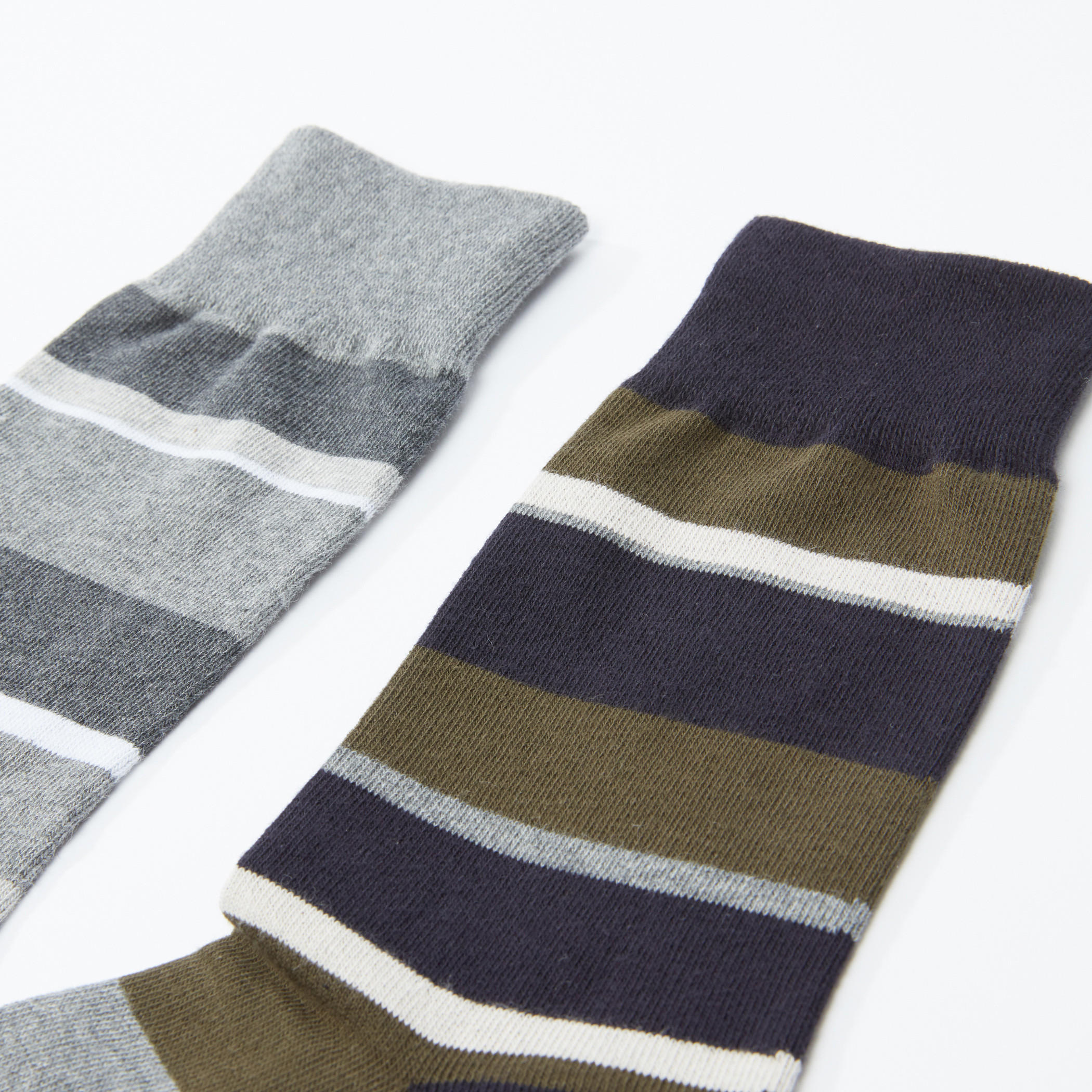 جوارب مقلمة بطول متوسط - طقم من 3 أزواج-men-socks-image-2