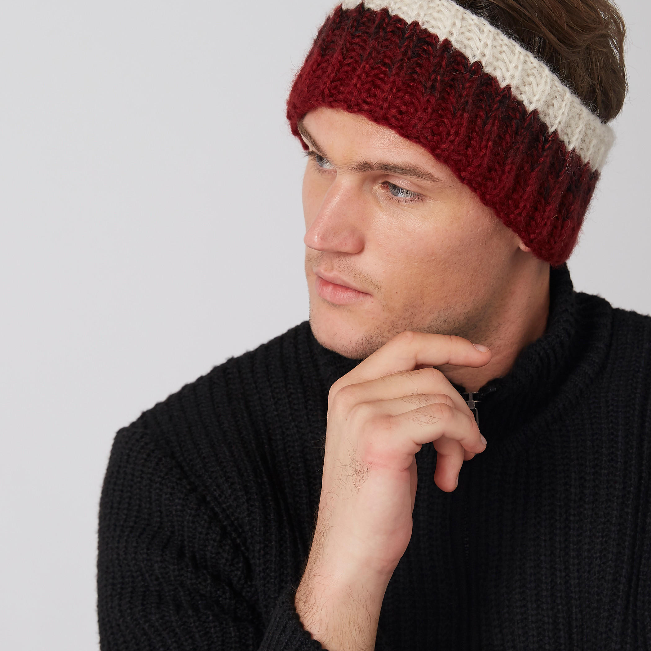 Textured Dual-Tone Headband-men-caps-image-2