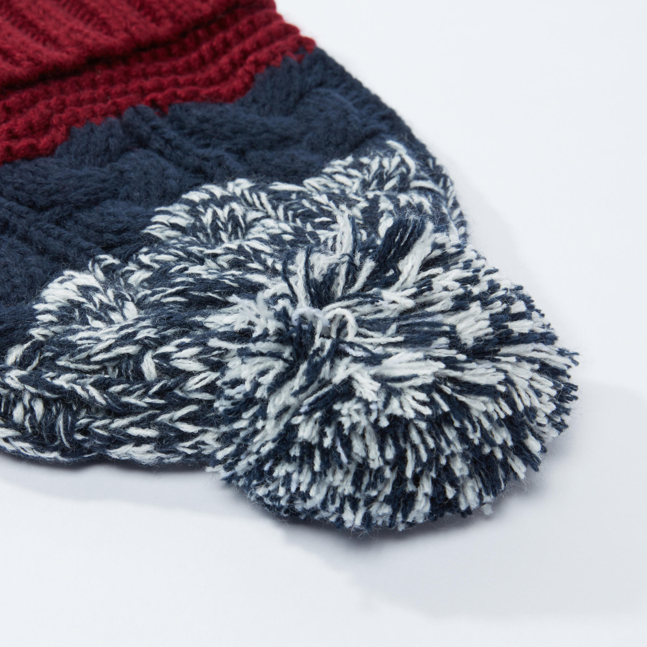Textured Beanie Cap with Pom-Pom Detail-men-caps-image-3