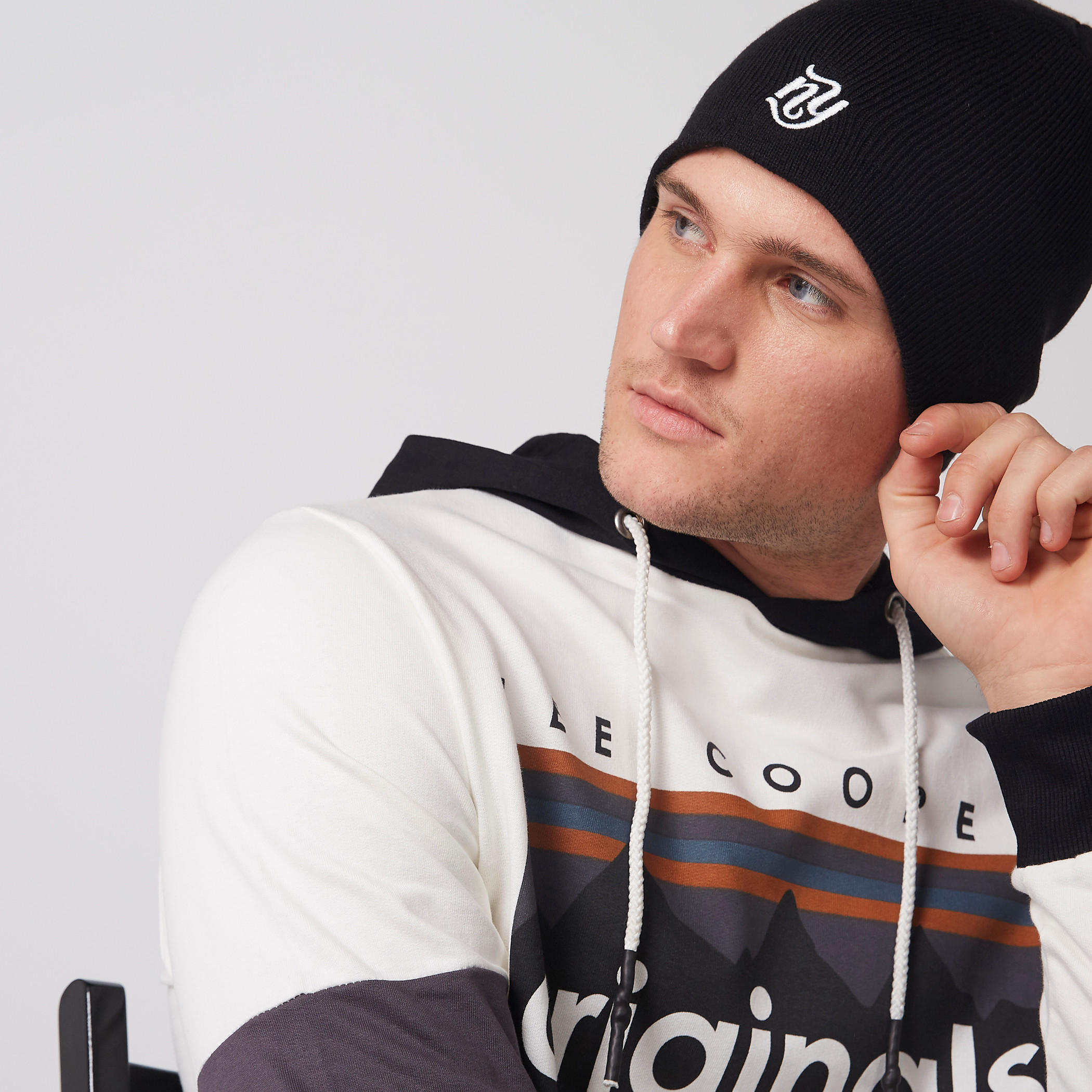 Textured Beanie Cap with Embroidery-men-caps-image-2