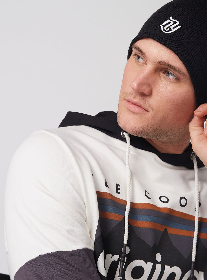 Textured Beanie Cap with Embroidery-men-caps-image-2