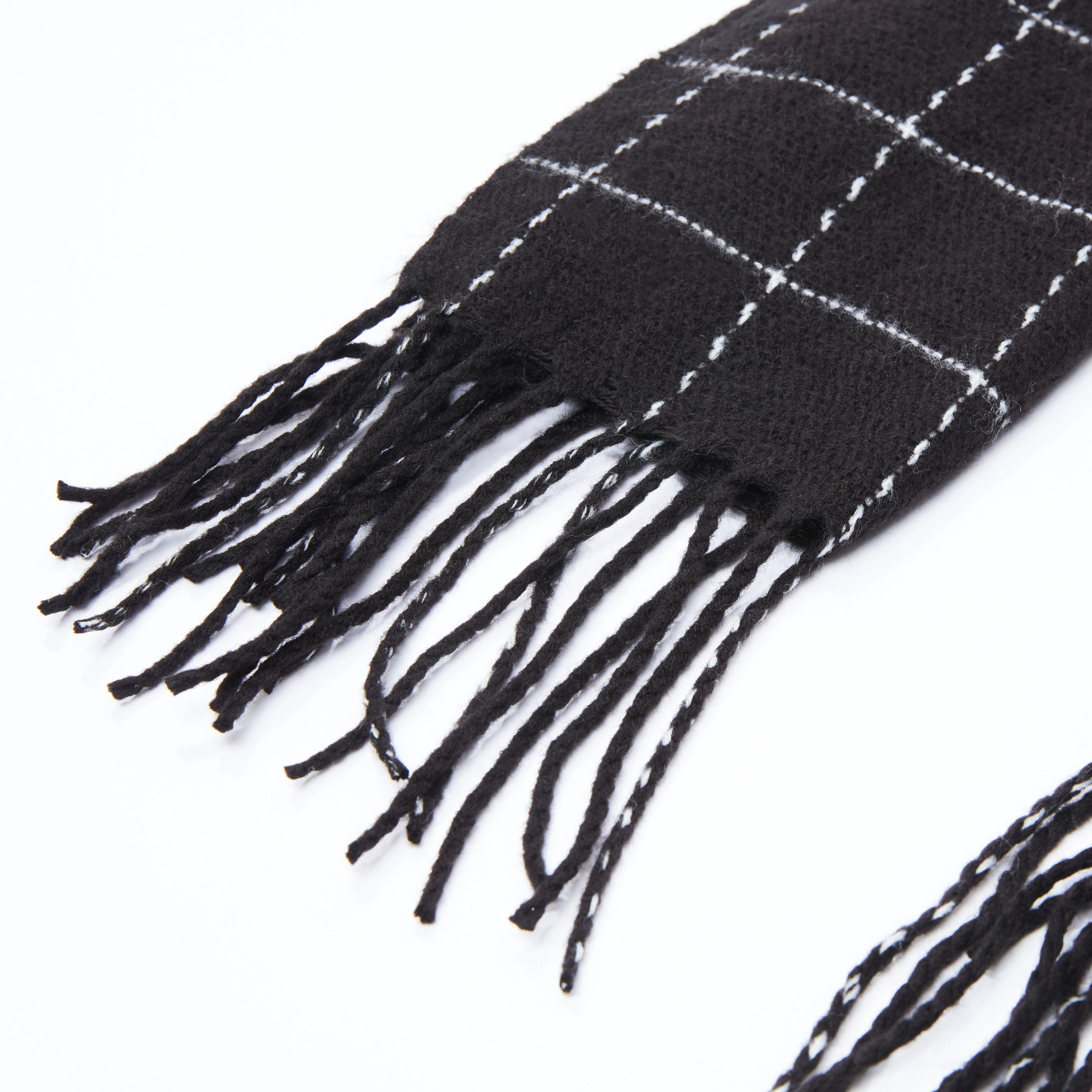 Chequered Scarf with Fringes-men-scarvesandgloves-image-2