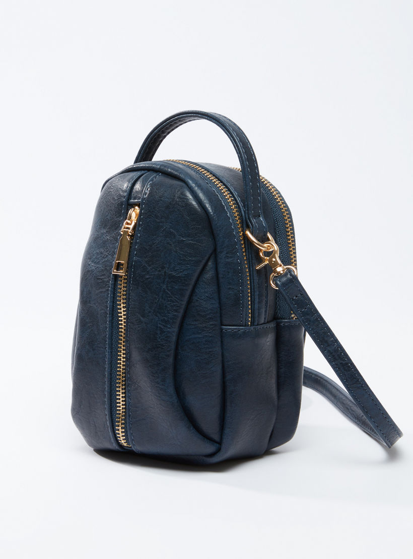 Textured Crossbody Bag with Zip Closure and Adjustable Strap-women-bagsandwallets-handbags-image-1