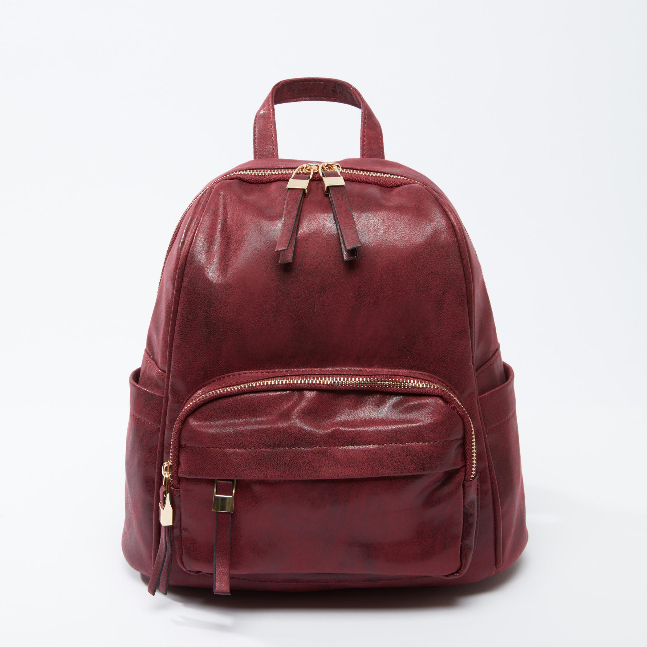 Textured Backpack with Zip Closure and Adjustable Straps-women-bagsandwallets-handbags-image-1