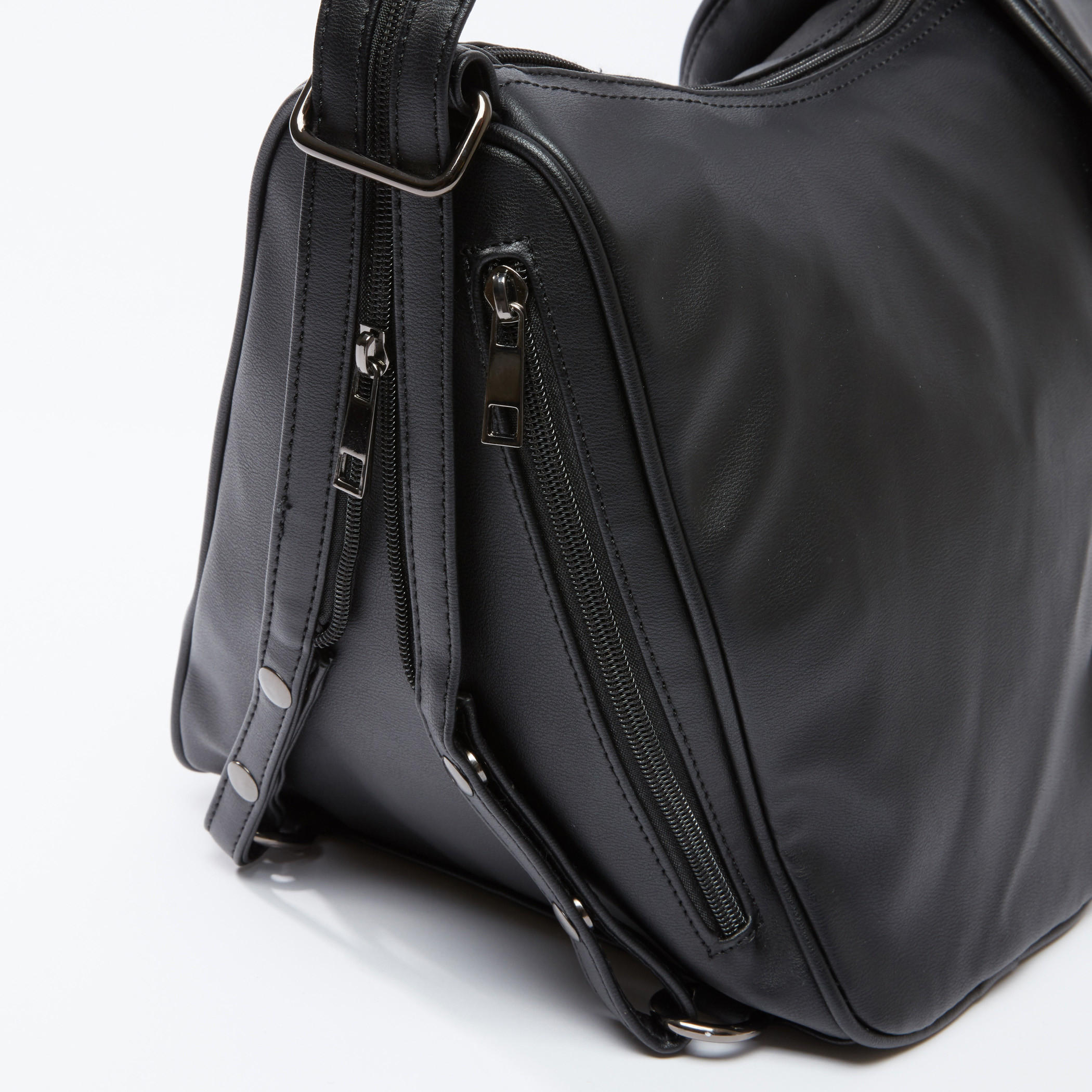 Textured 2-in-1 Handbag with Flap and Shoulder Straps-women-bagsandwallets-handbags-image-6