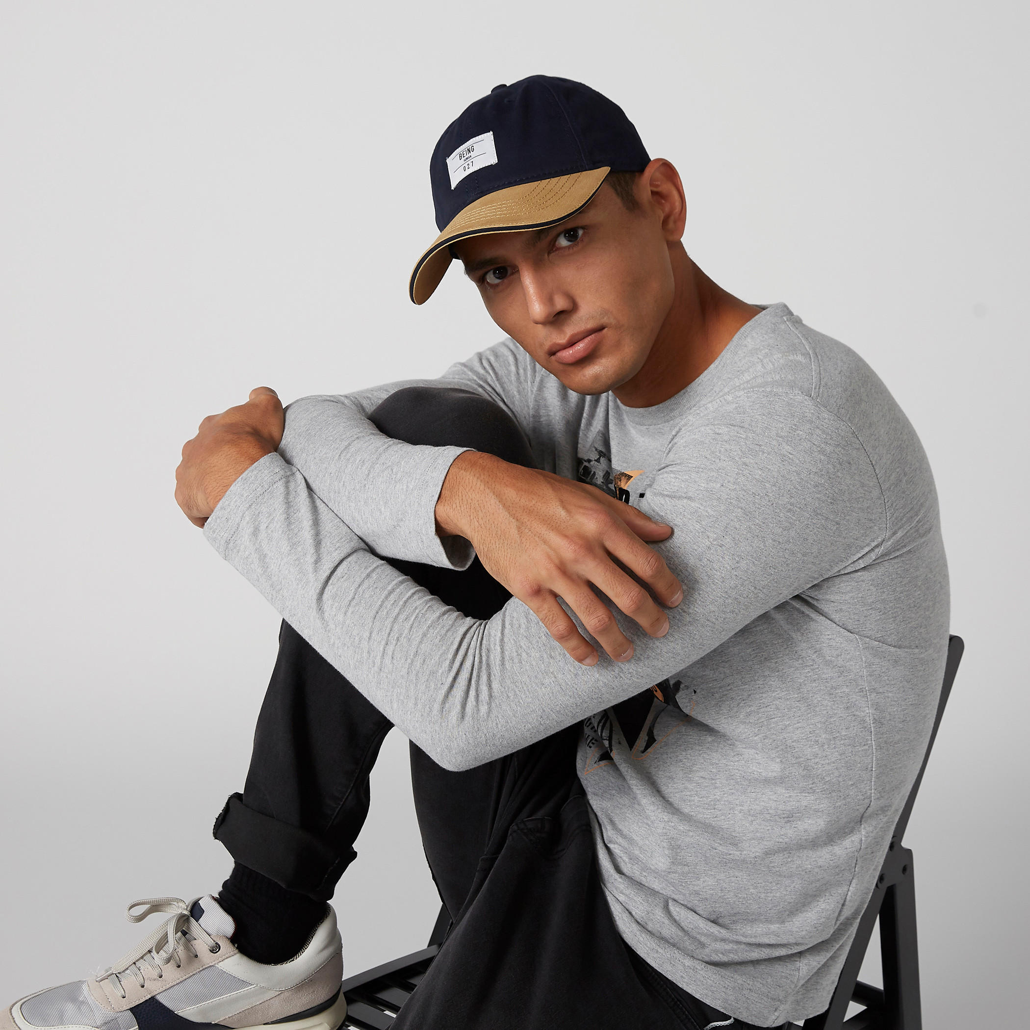 Being Human Stitch Detail Cap with Tuck-In Closure-men-caps-image-2