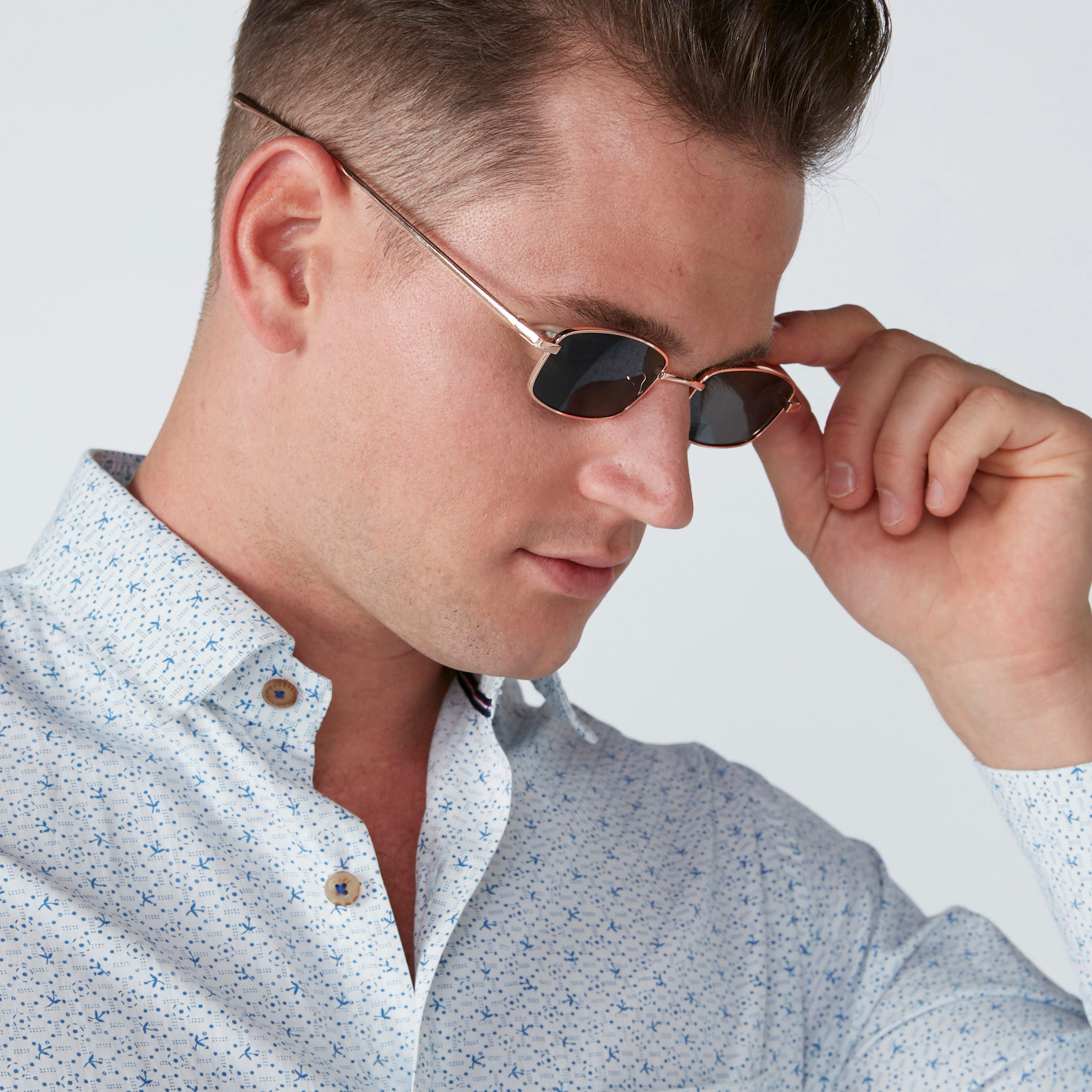 نظّارة شمسية مربّعة بإطار كامل ووسادات للأنف-men-sunglasses-image-2