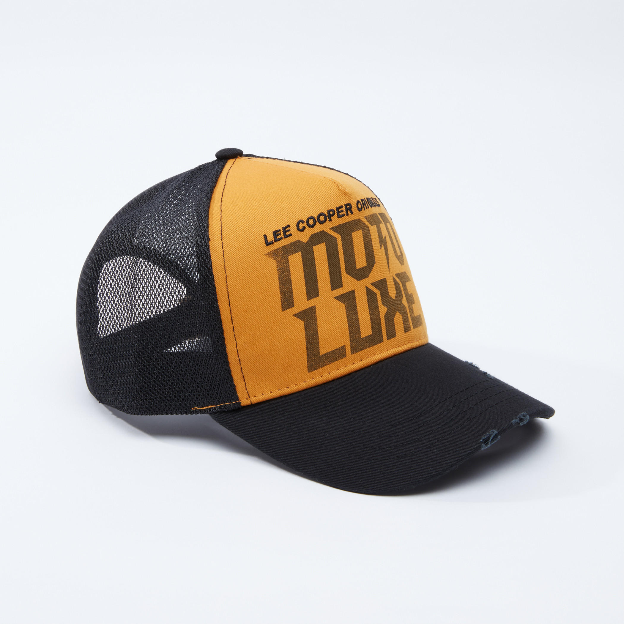 Lee Cooper Mesh Detail Cap with Snap Closure-men-caps-image-1