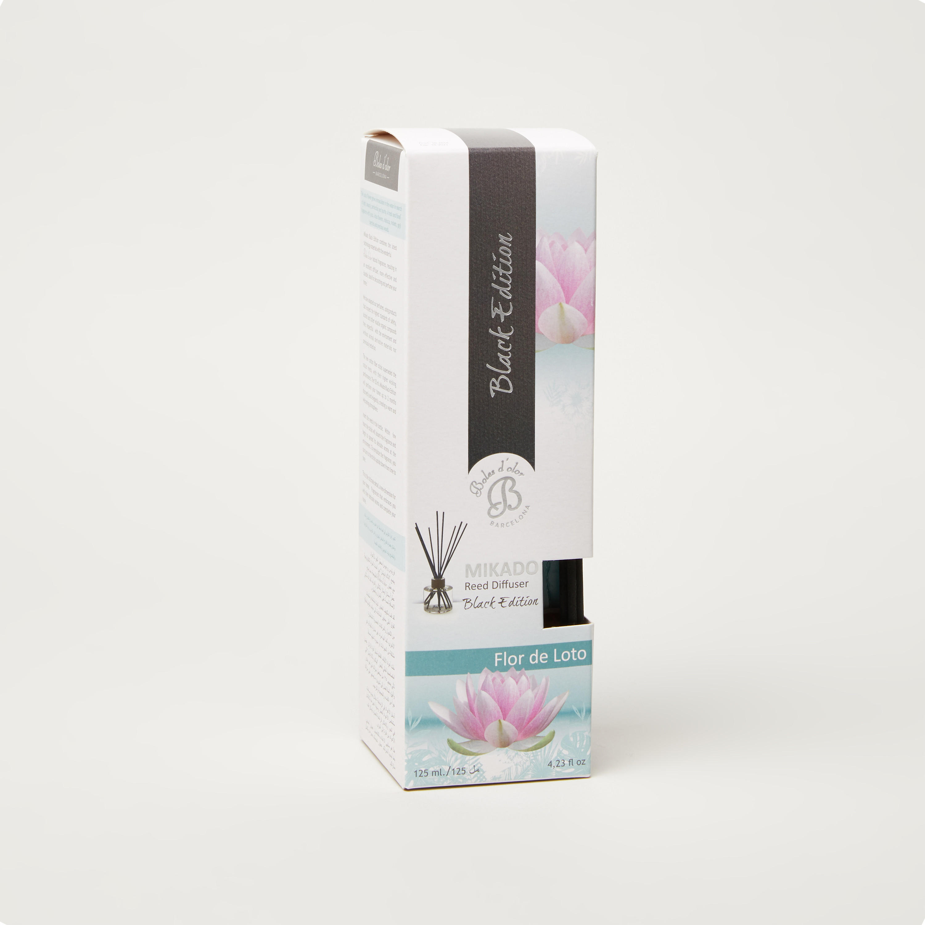Boles d' Olor Flor de Loto Black Edition Mikado Reed Diffuser - 125 ml-household-homefragrance-reeddiffusers-image-1