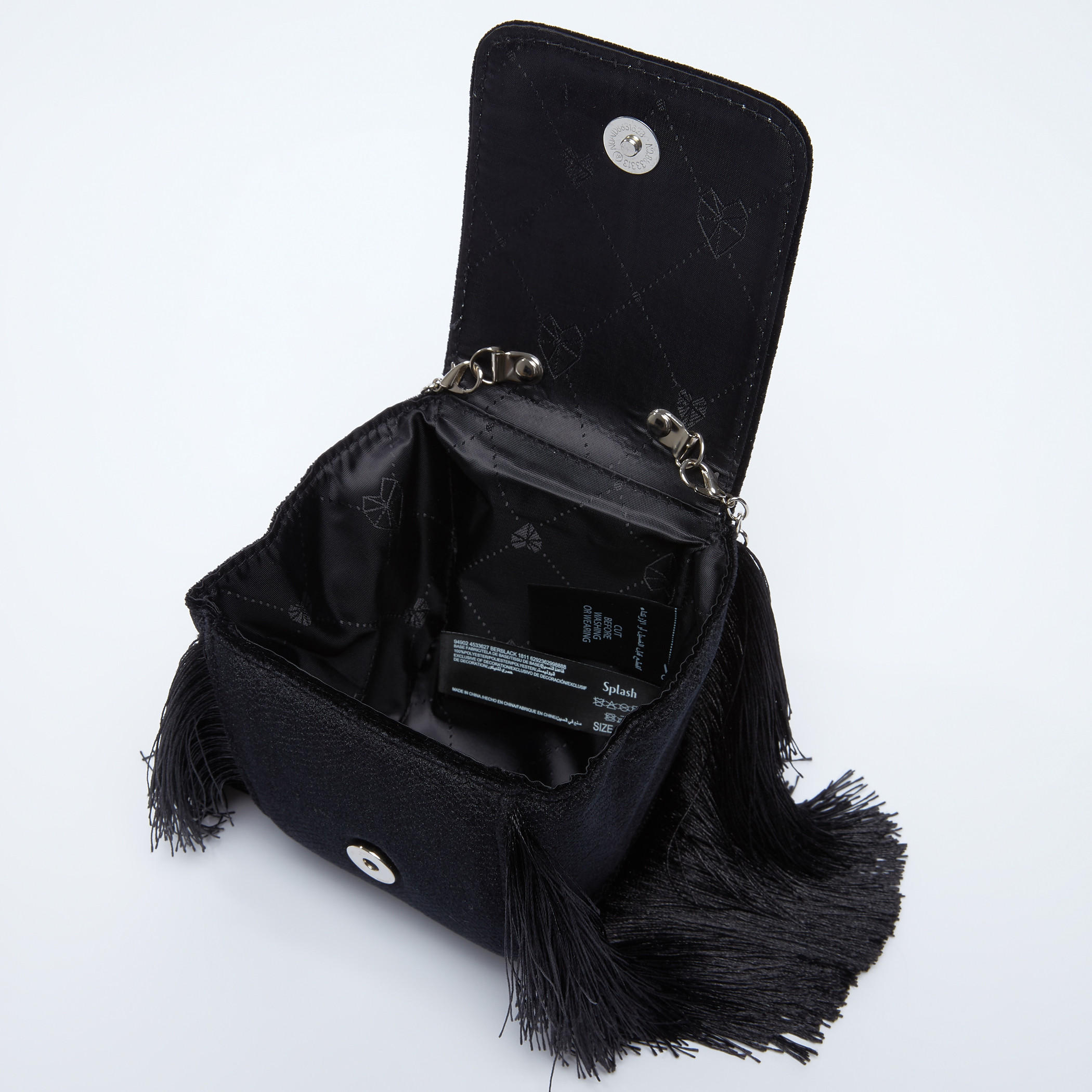 Textured Handbag with Fringes and Metallic Chain-women-bagsandwallets-handbags-image-3