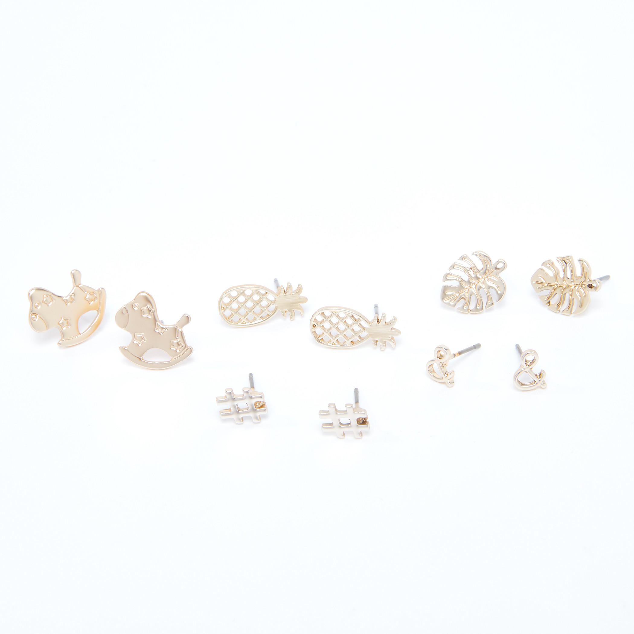 Metallic Earrings with Pushback Closure - Set of 5-women-watchesandjewellery-jewellery-earrings-image-1