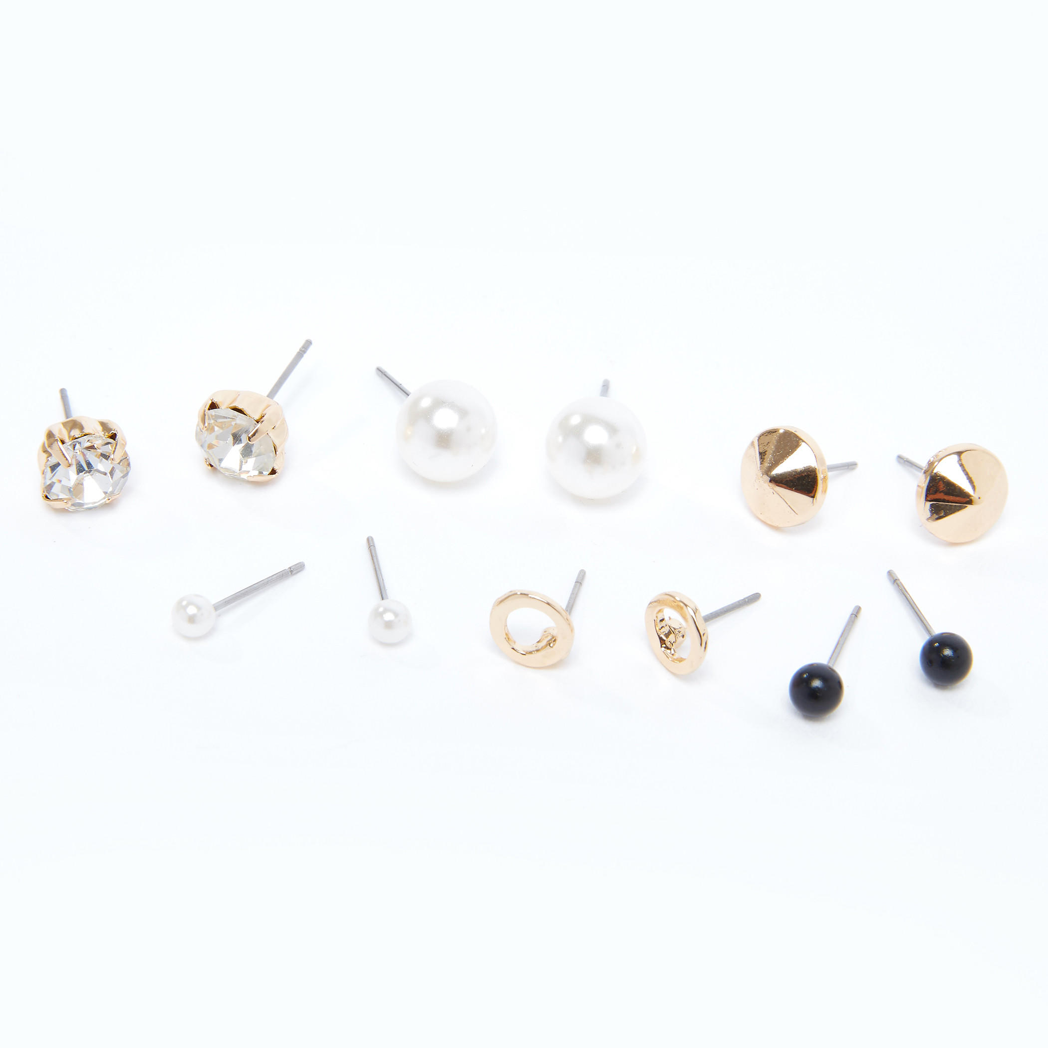 أقراط متنوعة بمكبس إغلاق - طقم من 6 قطع-women-watchesandjewellery-jewellery-earrings-image-3