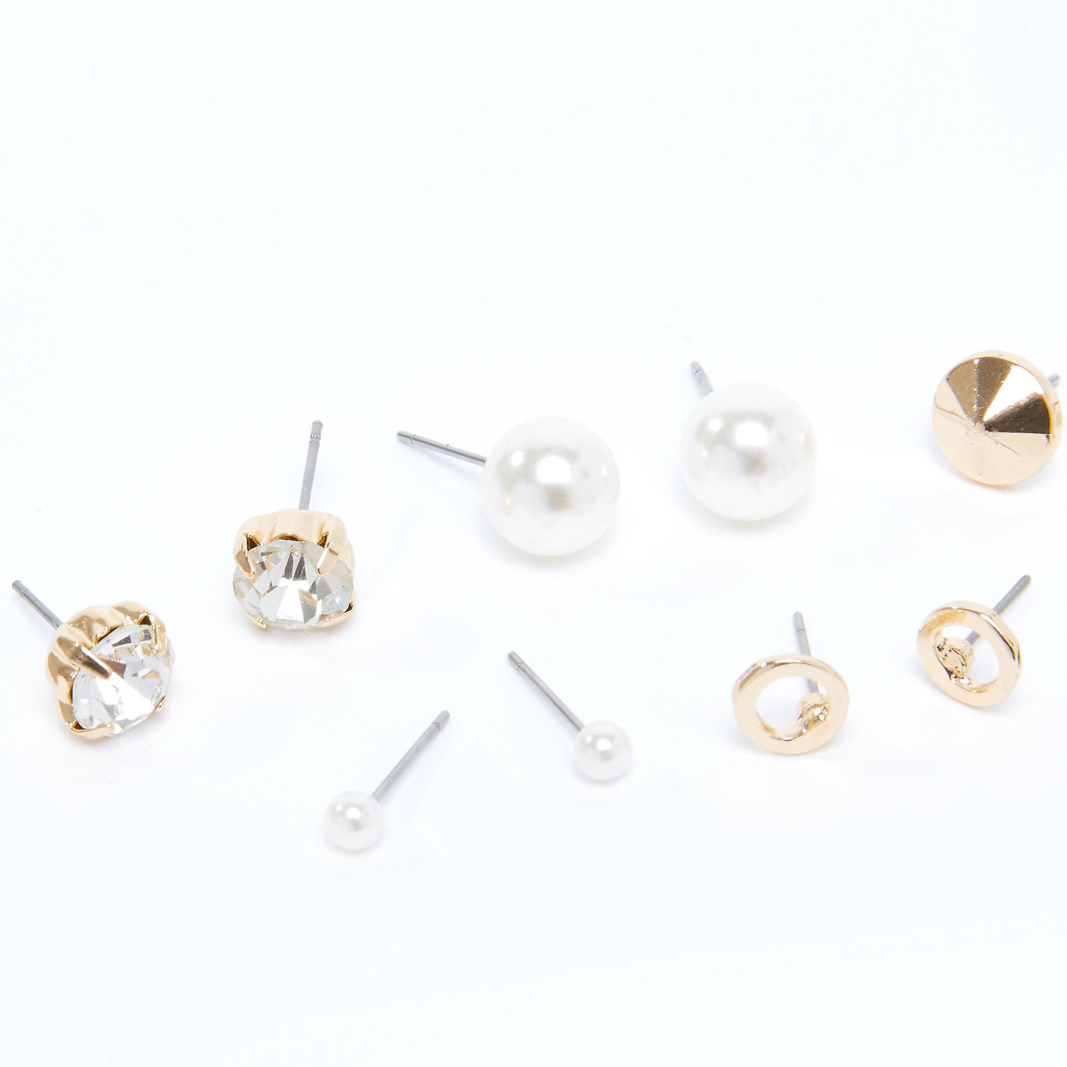 أقراط متنوعة بمكبس إغلاق - طقم من 6 قطع-women-watchesandjewellery-jewellery-earrings-image-1