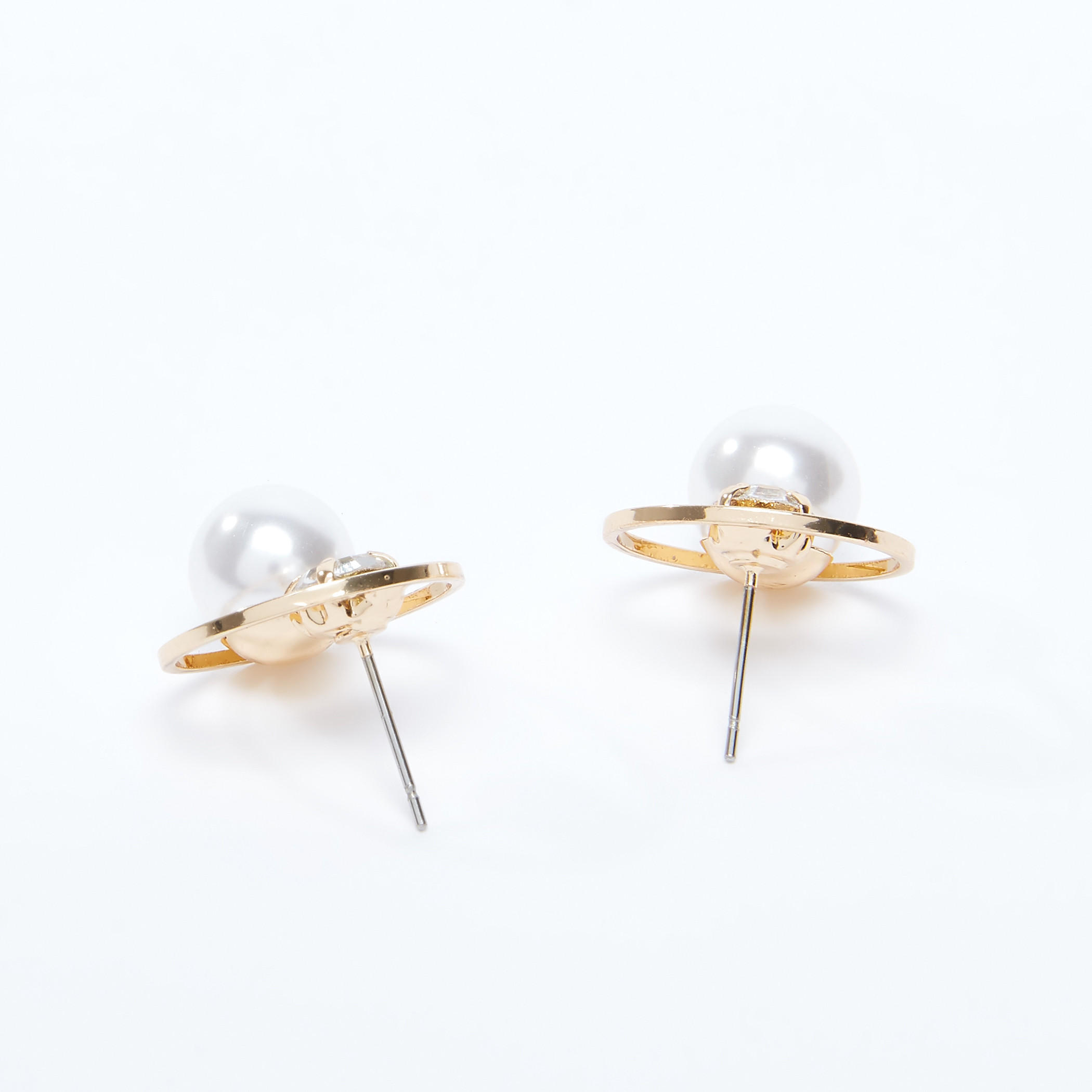 Studded and Pearl Detail Earrings with Pushback Closure-women-watchesandjewellery-jewellery-earrings-image-3