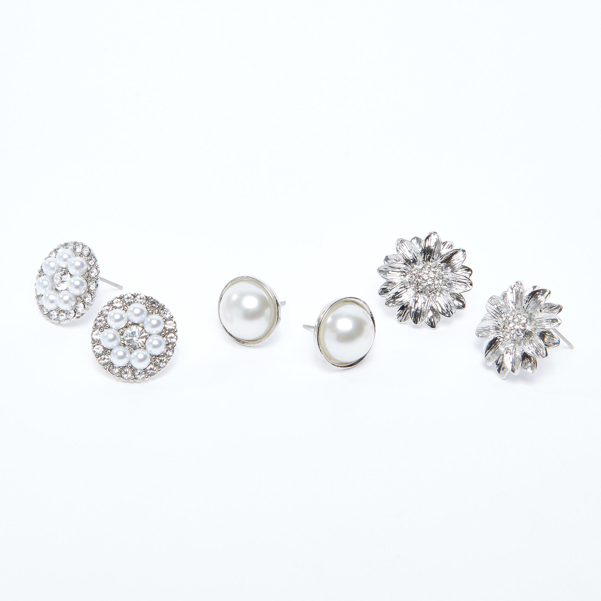 أقراط متنوعة بمكبس إغلاق - طقم من 3 قطع-women-watchesandjewellery-jewellery-earrings-image-3