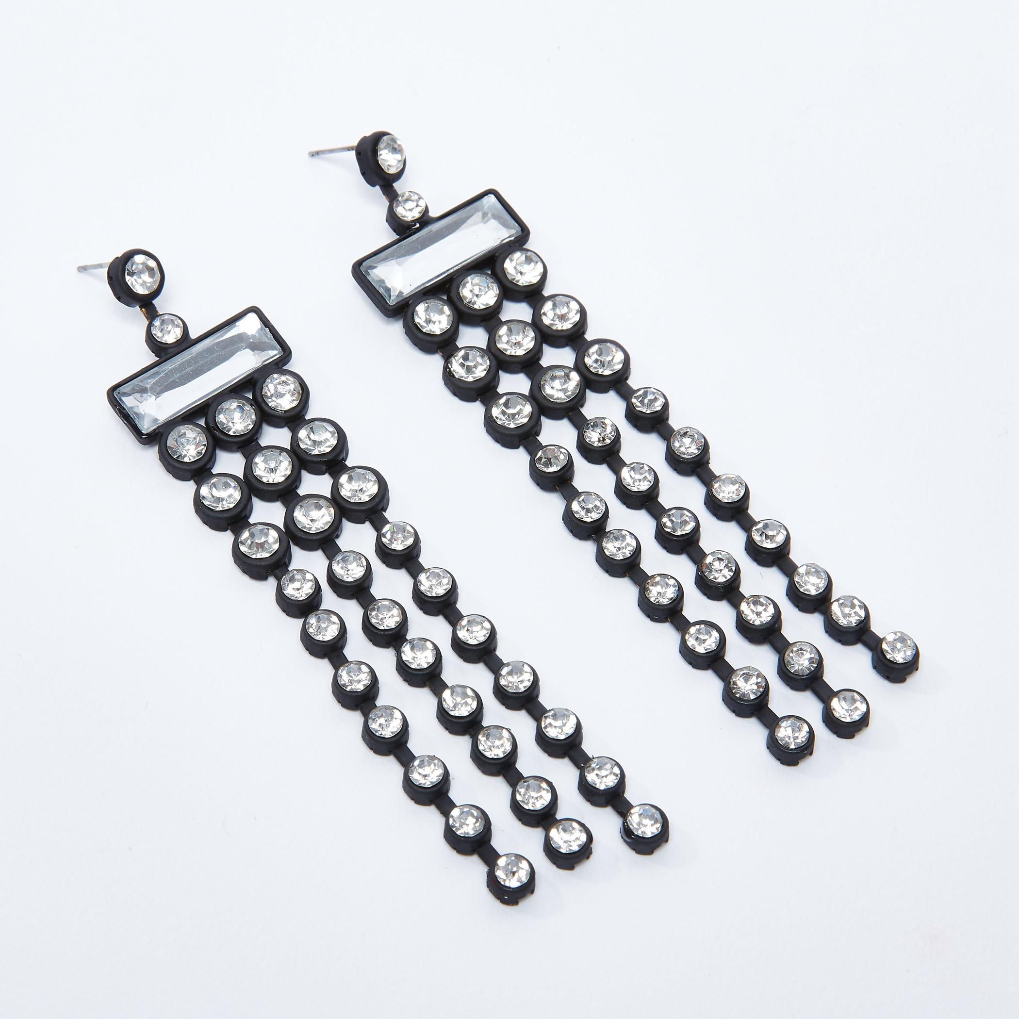 Studded Dangling Earrings with Pushback Closure-women-watchesandjewellery-jewellery-earrings-image-1