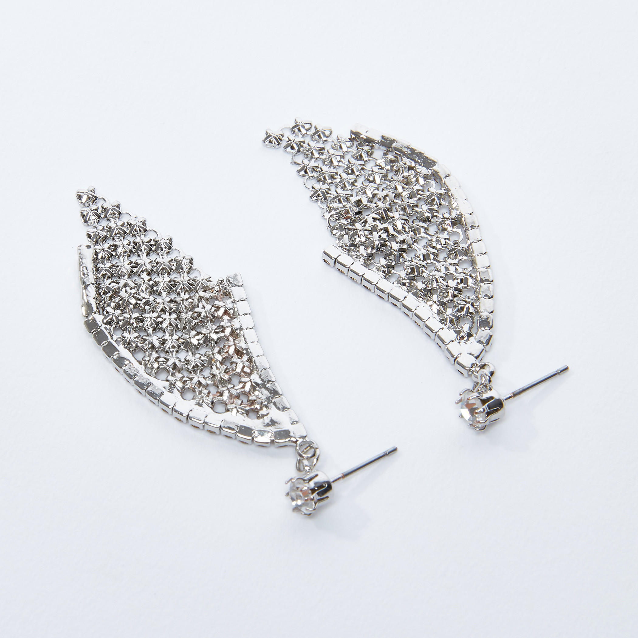 Studded Dangling Earrings with Pushback Closure-women-watchesandjewellery-jewellery-earrings-image-4