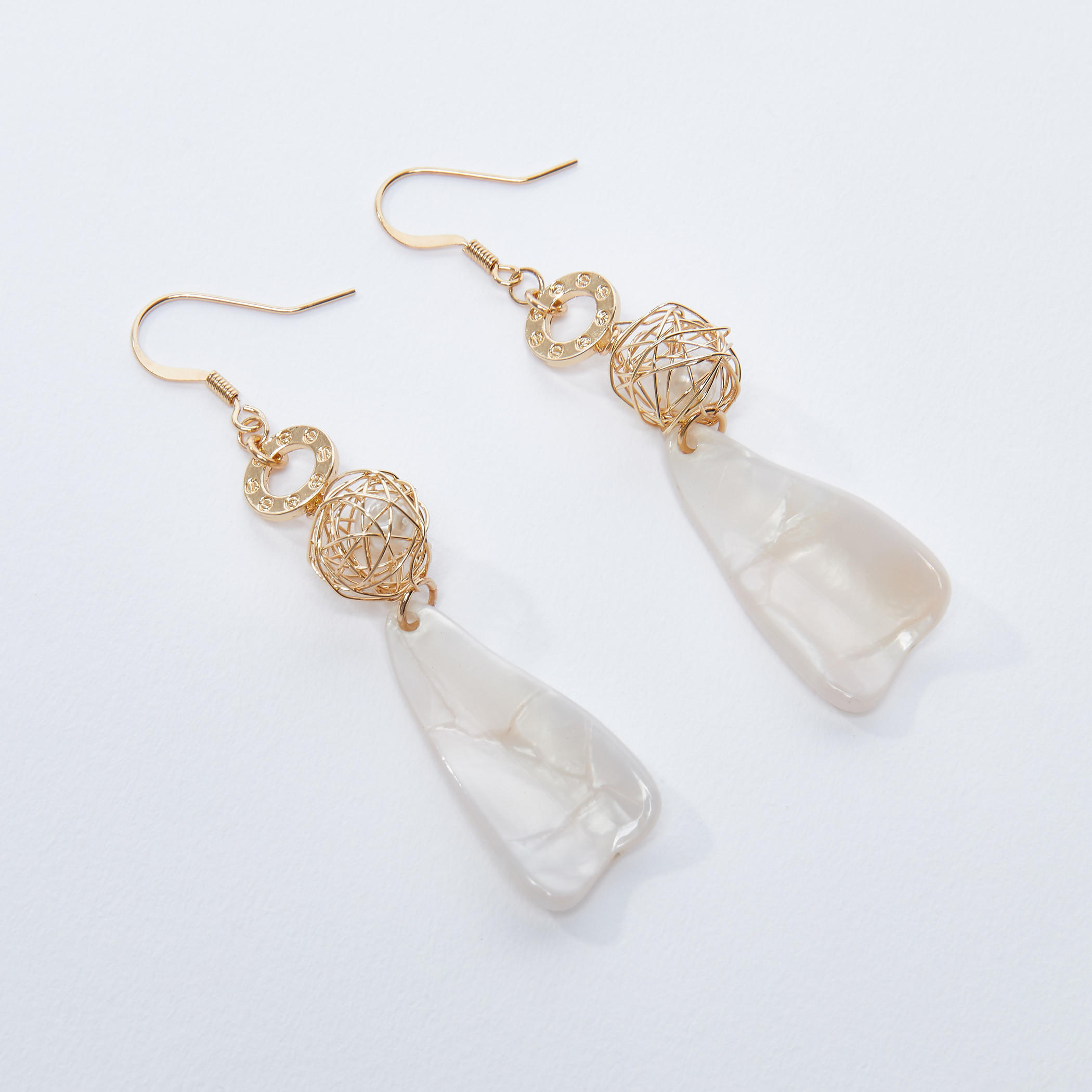 Metallic Dangling Earrings with Fish Hook-women-watchesandjewellery-jewellery-earrings-image-1