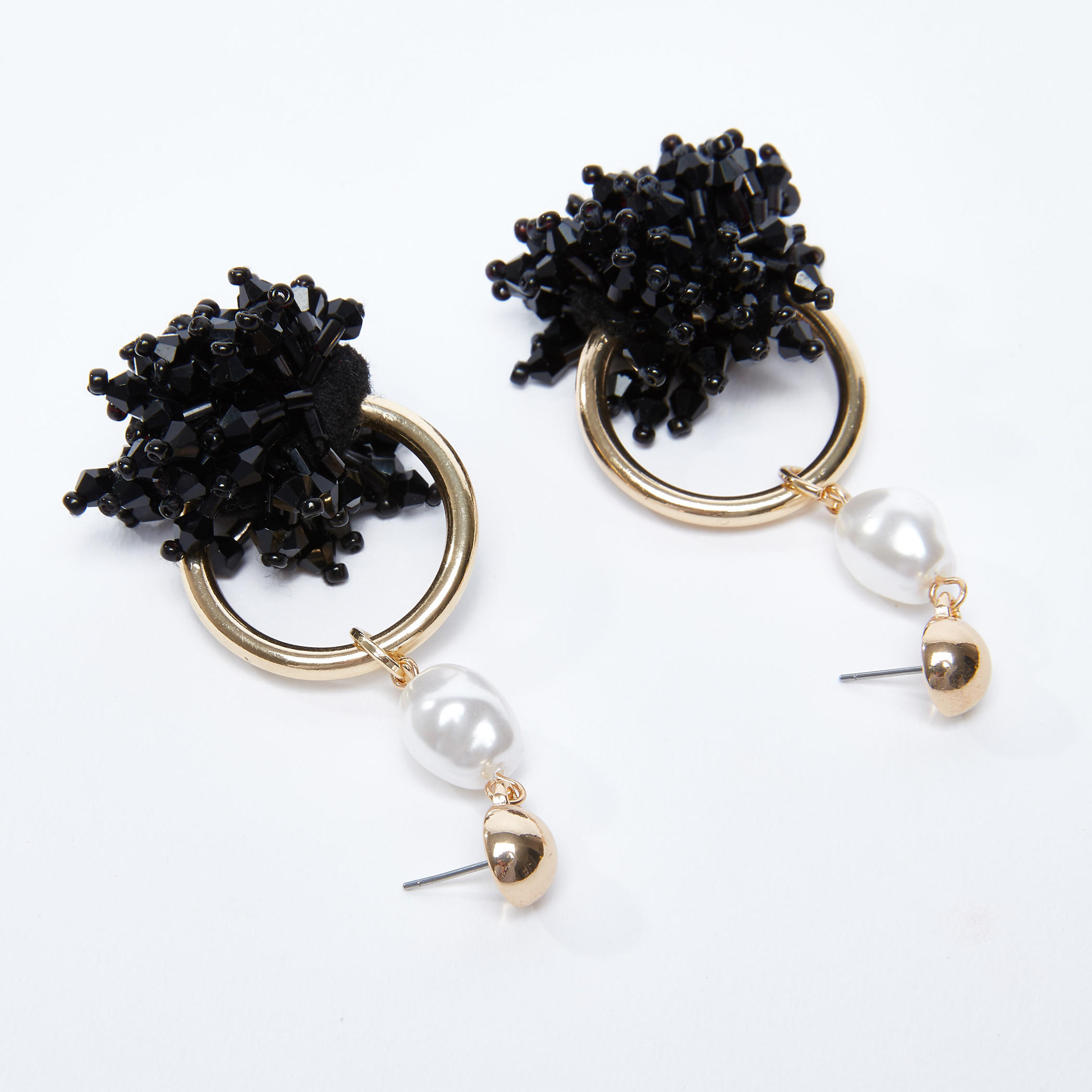 Pearl Detail Dangling Earrings with Push Back Closure-women-watchesandjewellery-jewellery-earrings-image-3