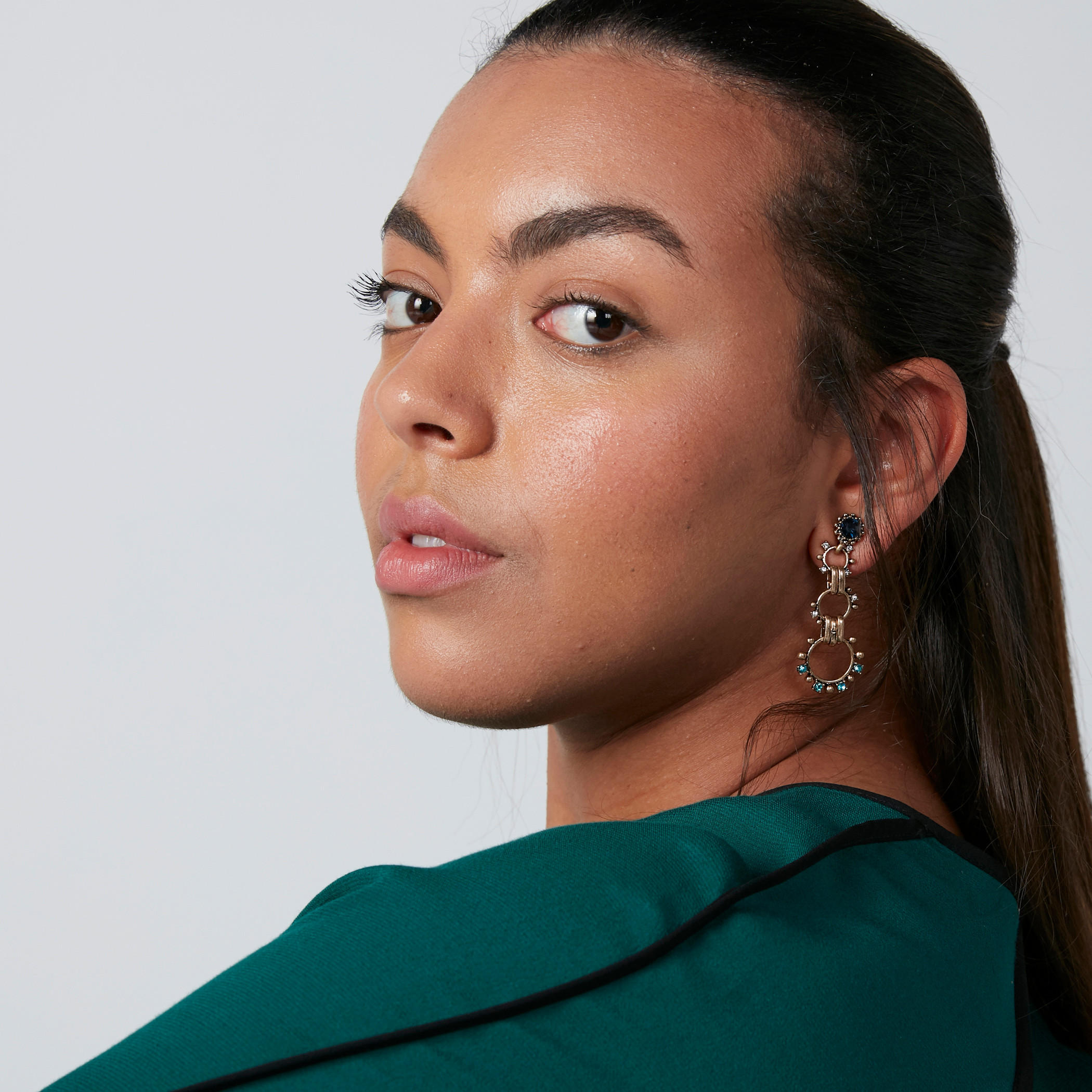 Studded Dangling Earrings with Pushback Closure-women-watchesandjewellery-jewellery-earrings-image-2