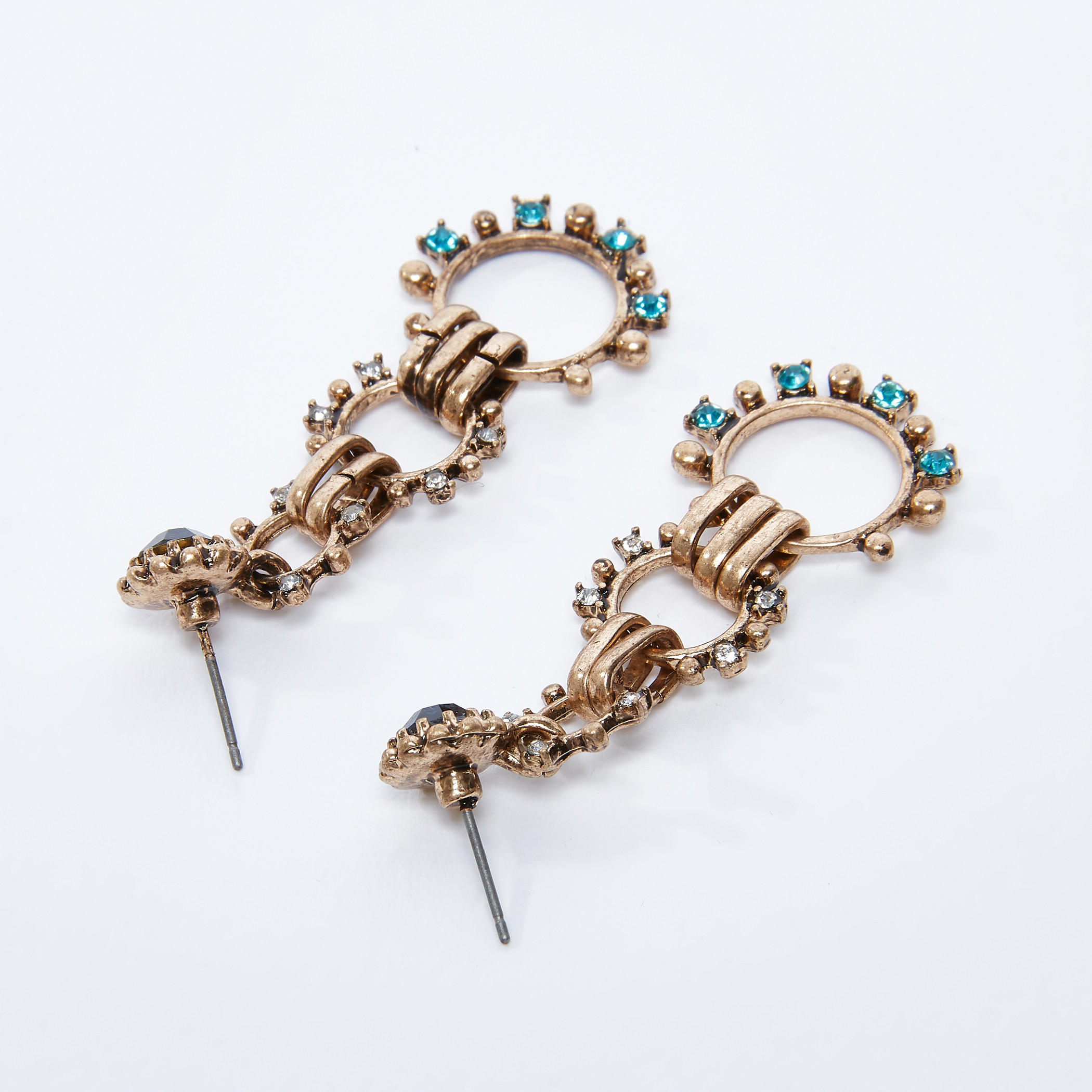 Studded Dangling Earrings with Pushback Closure-women-watchesandjewellery-jewellery-earrings-image-4