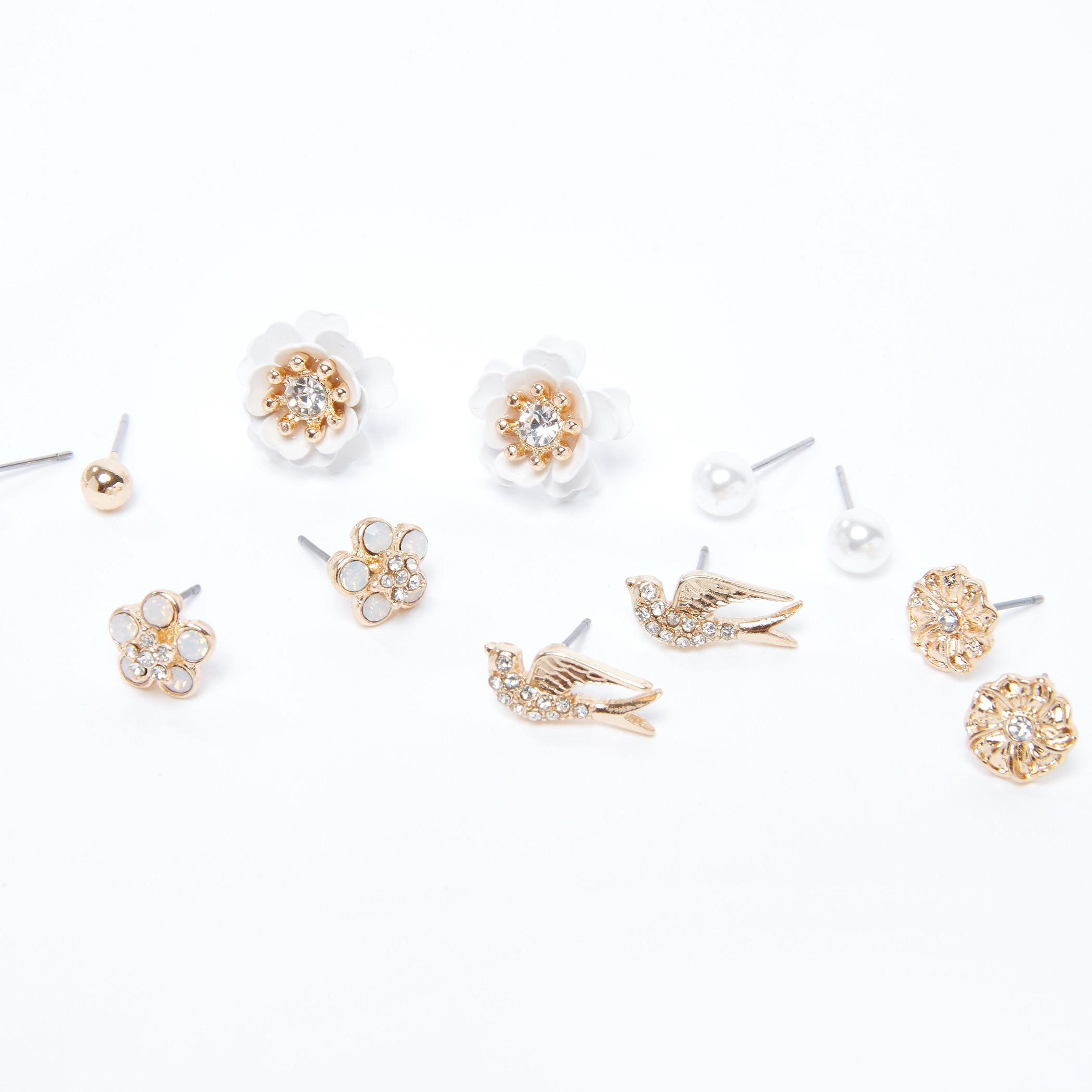 أقراط مرصّعة بمكبس إغلاق - طقم من 6 قطع-women-watchesandjewellery-jewellery-earrings-image-3