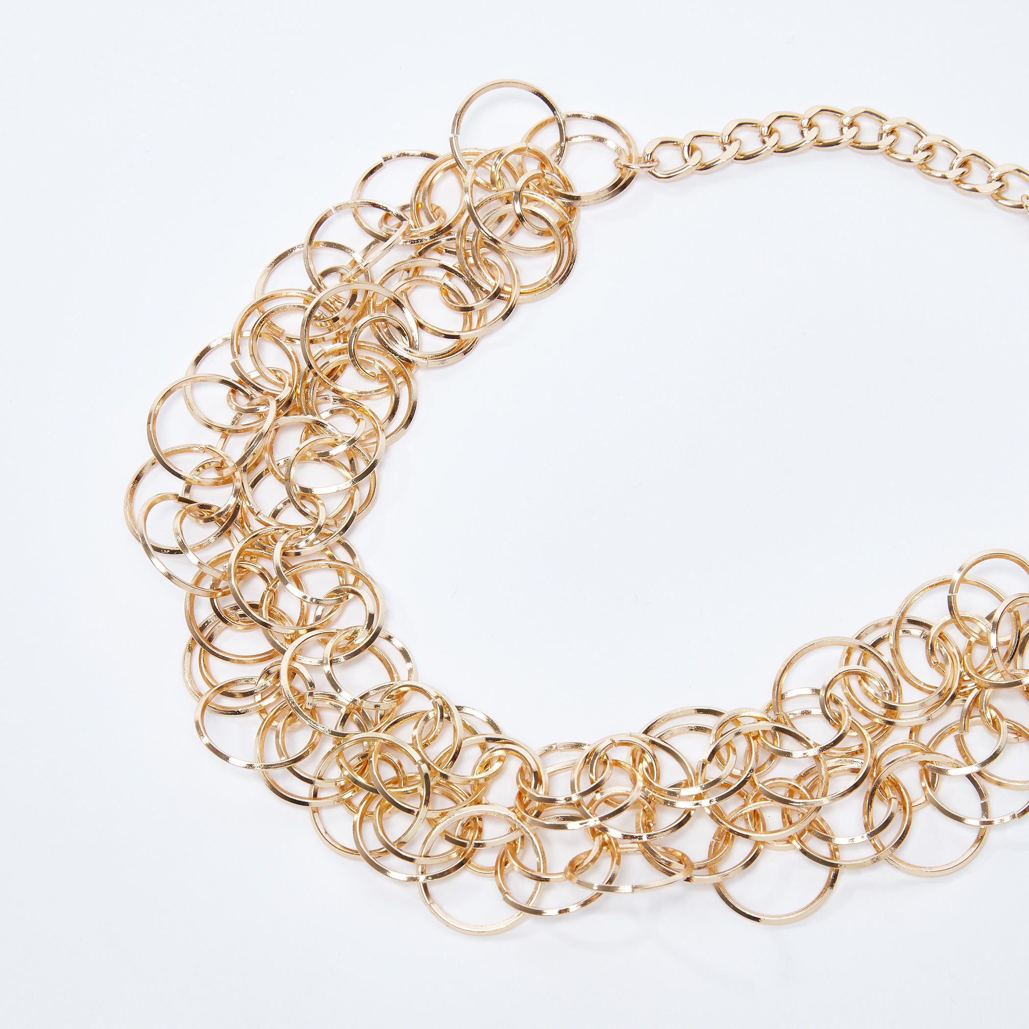 Multi-Ring Metallic Necklace with Lobster Clasp-women-watchesandjewellery-jewellery-necklacesandpendants-image-1