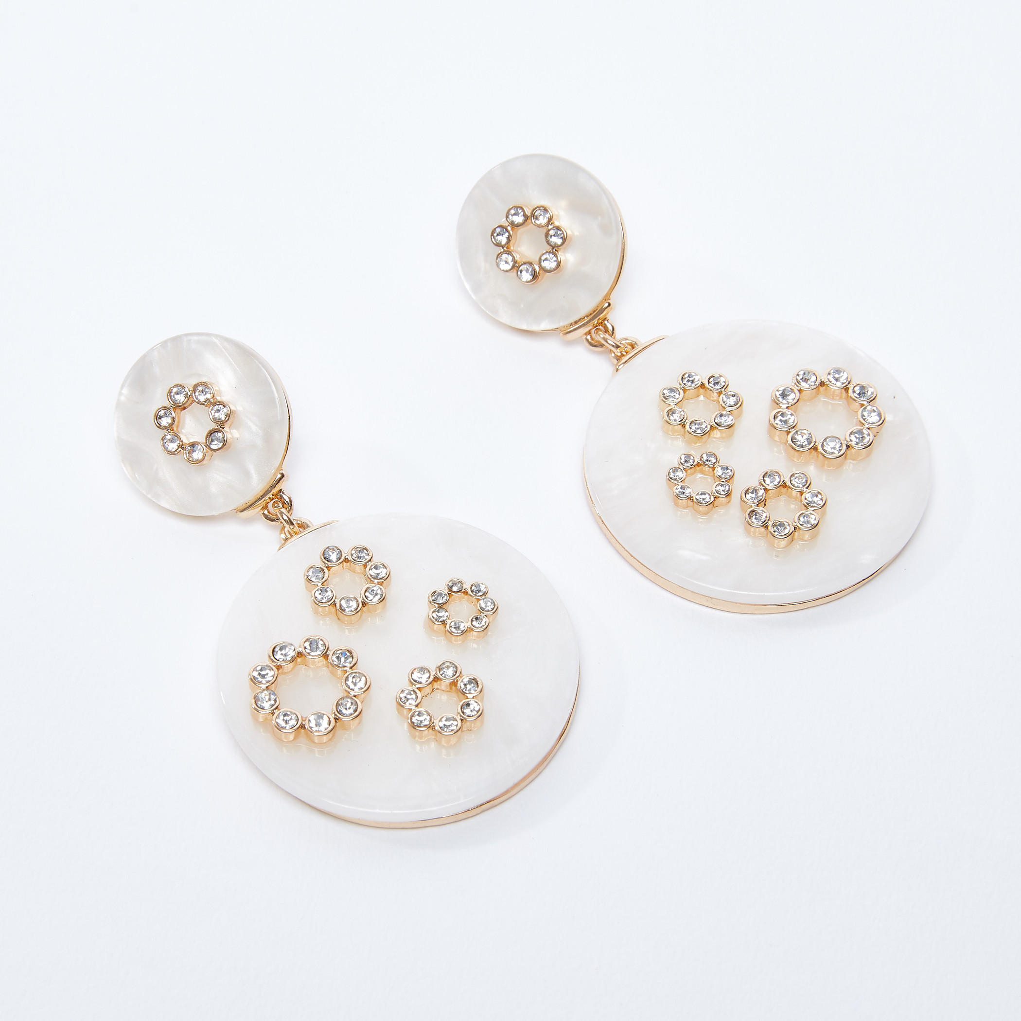 Studded Dangling Earrings with Pushback Closure-women-watchesandjewellery-jewellery-earrings-image-1
