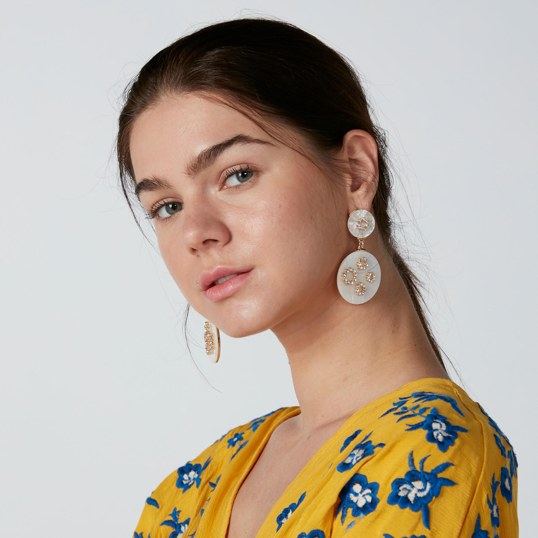 Studded Dangling Earrings with Pushback Closure-women-watchesandjewellery-jewellery-earrings-image-2