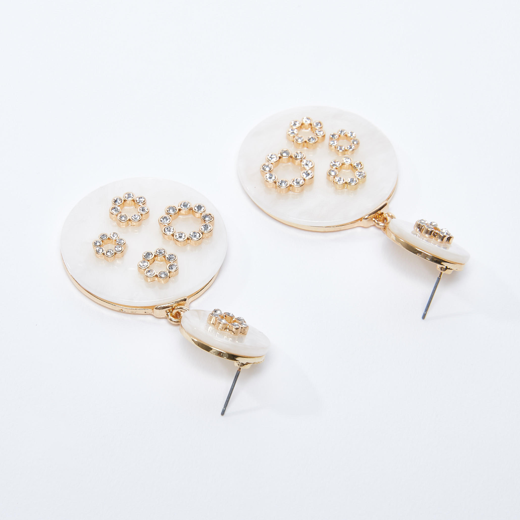Studded Dangling Earrings with Pushback Closure-women-watchesandjewellery-jewellery-earrings-image-4