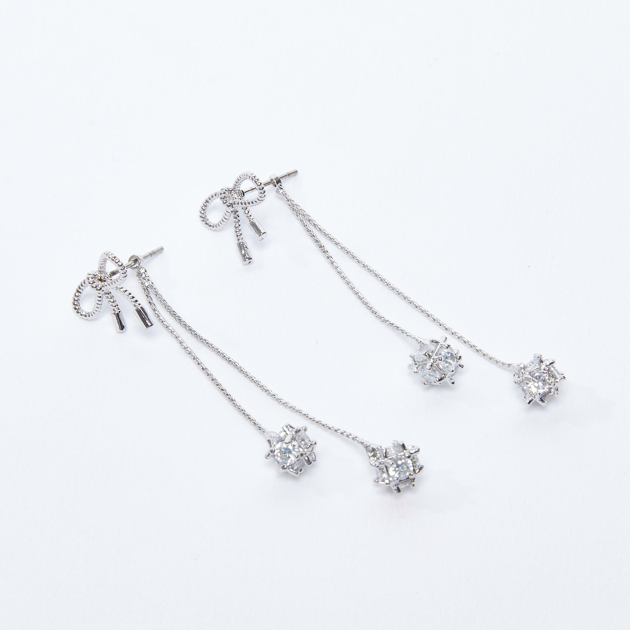 Studded Dangling Earrings with Pushback Closure-women-watchesandjewellery-jewellery-earrings-image-1