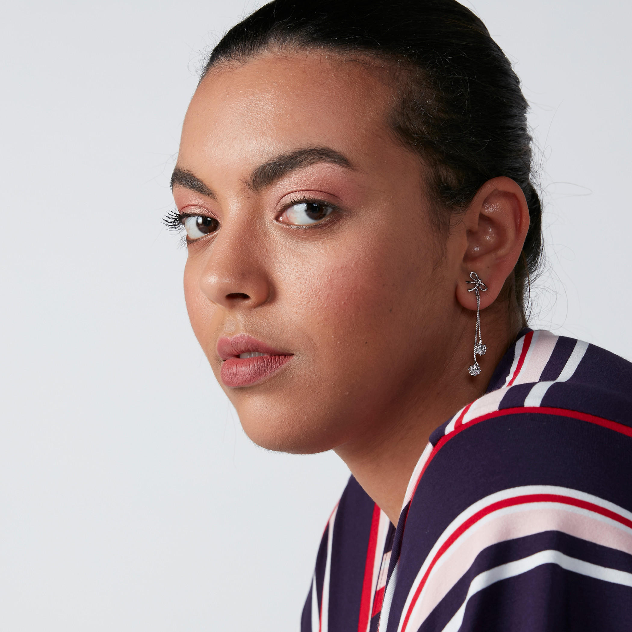 Studded Dangling Earrings with Pushback Closure-women-watchesandjewellery-jewellery-earrings-image-2