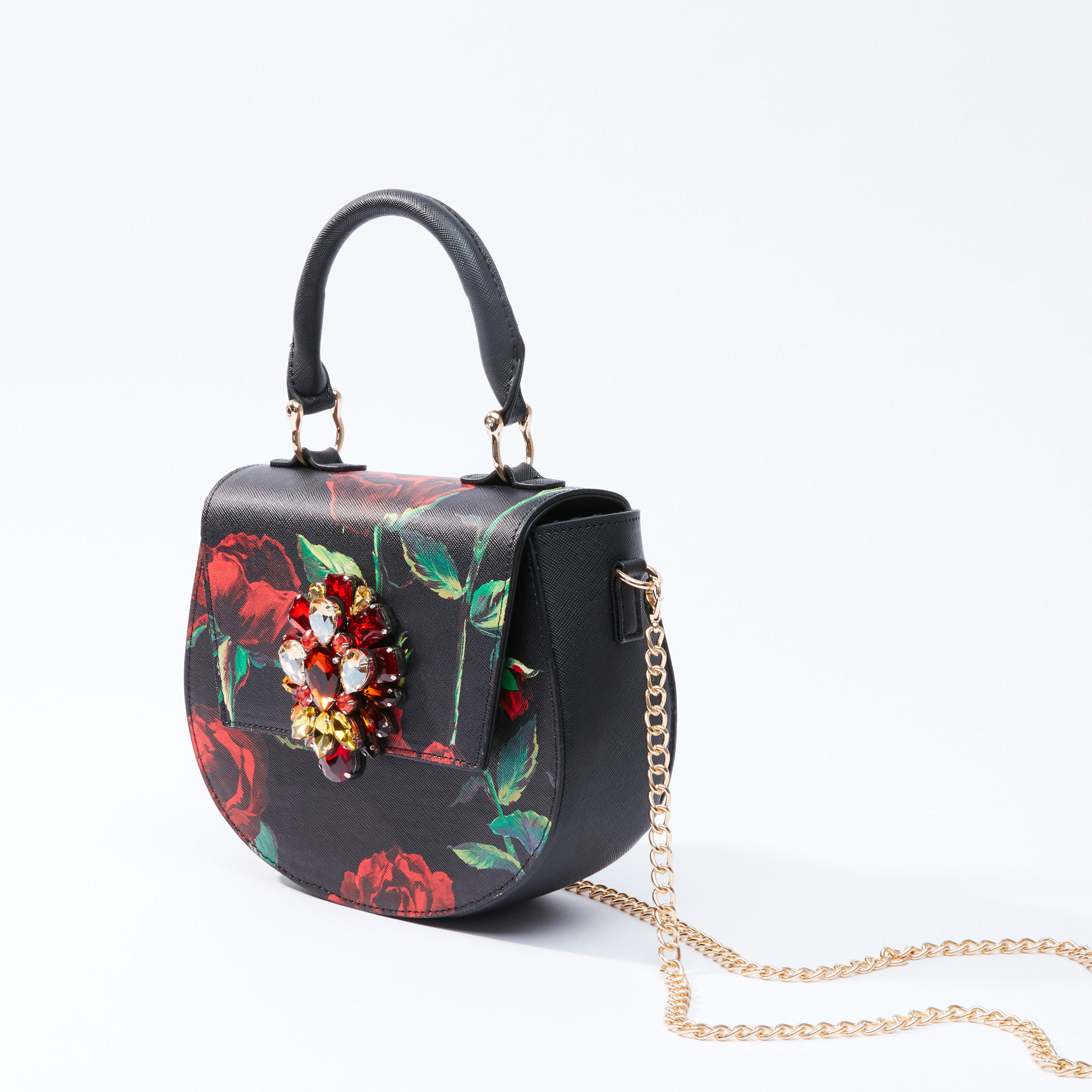 حقيبة ساتشيل مرصّعة بزر إغلاق مغناطيسي وسلسلة ميتاليك-women-bagsandwallets-handbags-image-1